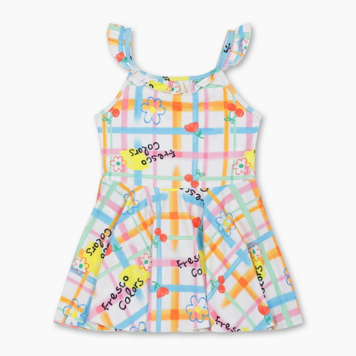 베네통키즈(BENETTONKIDS) 피크닉 체크 레쉬가드 SET_QCET20631MU
