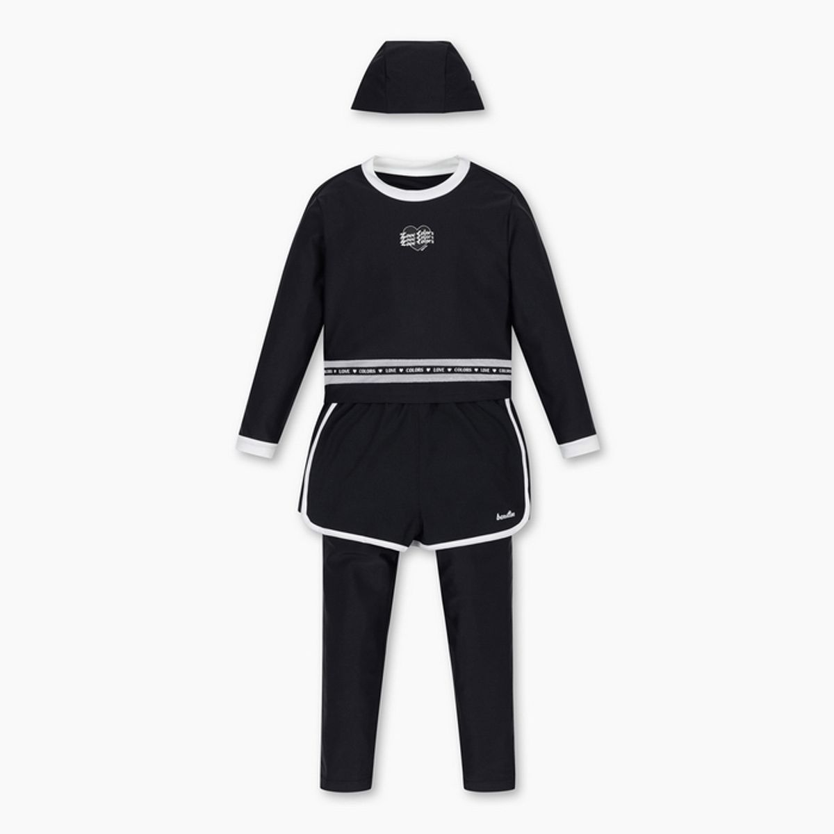 베네통키즈(BENETTONKIDS) 힙 매쉬 래쉬가드 SET_QCET21631BK