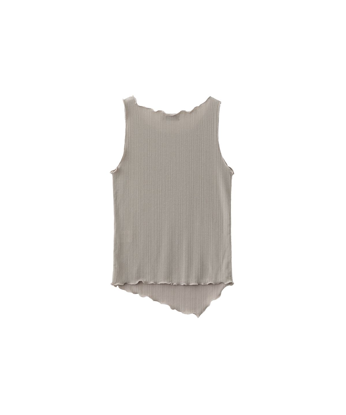 로맨티누어(ROMANTINUER) Asymmetric Hem Sleeveless Top (Beige)
