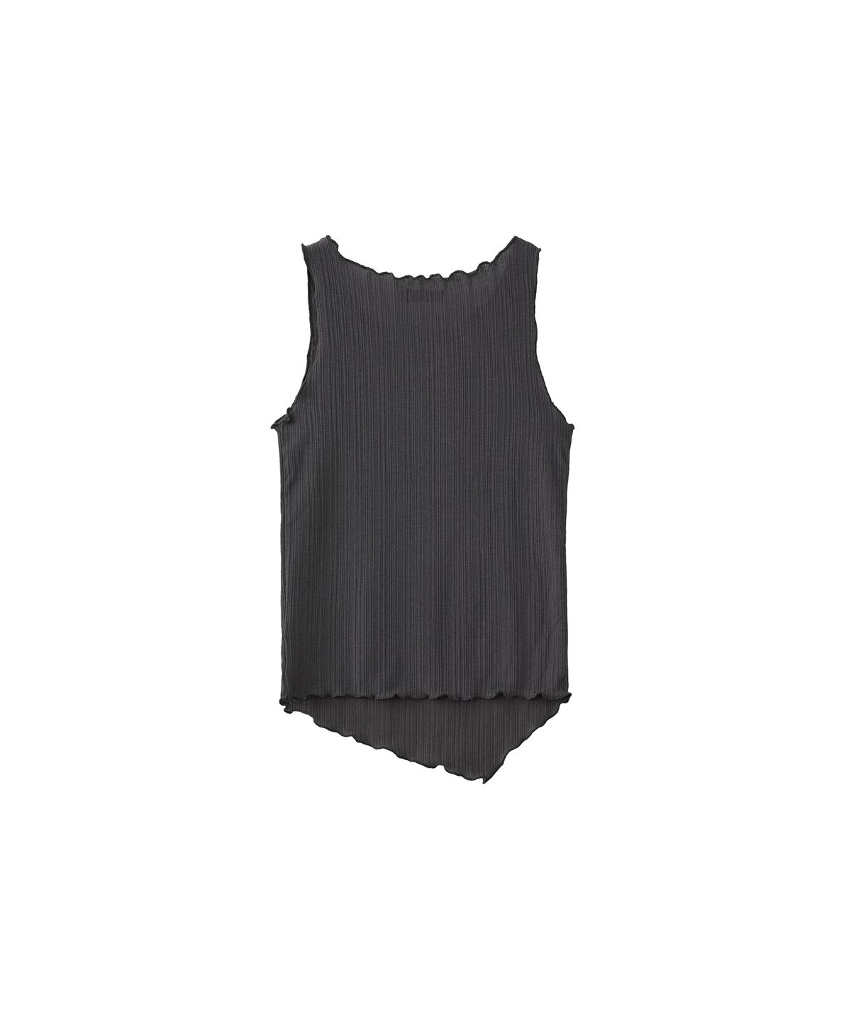 로맨티누어(ROMANTINUER) Asymmetric Hem Sleeveless Top (Charcoal)
