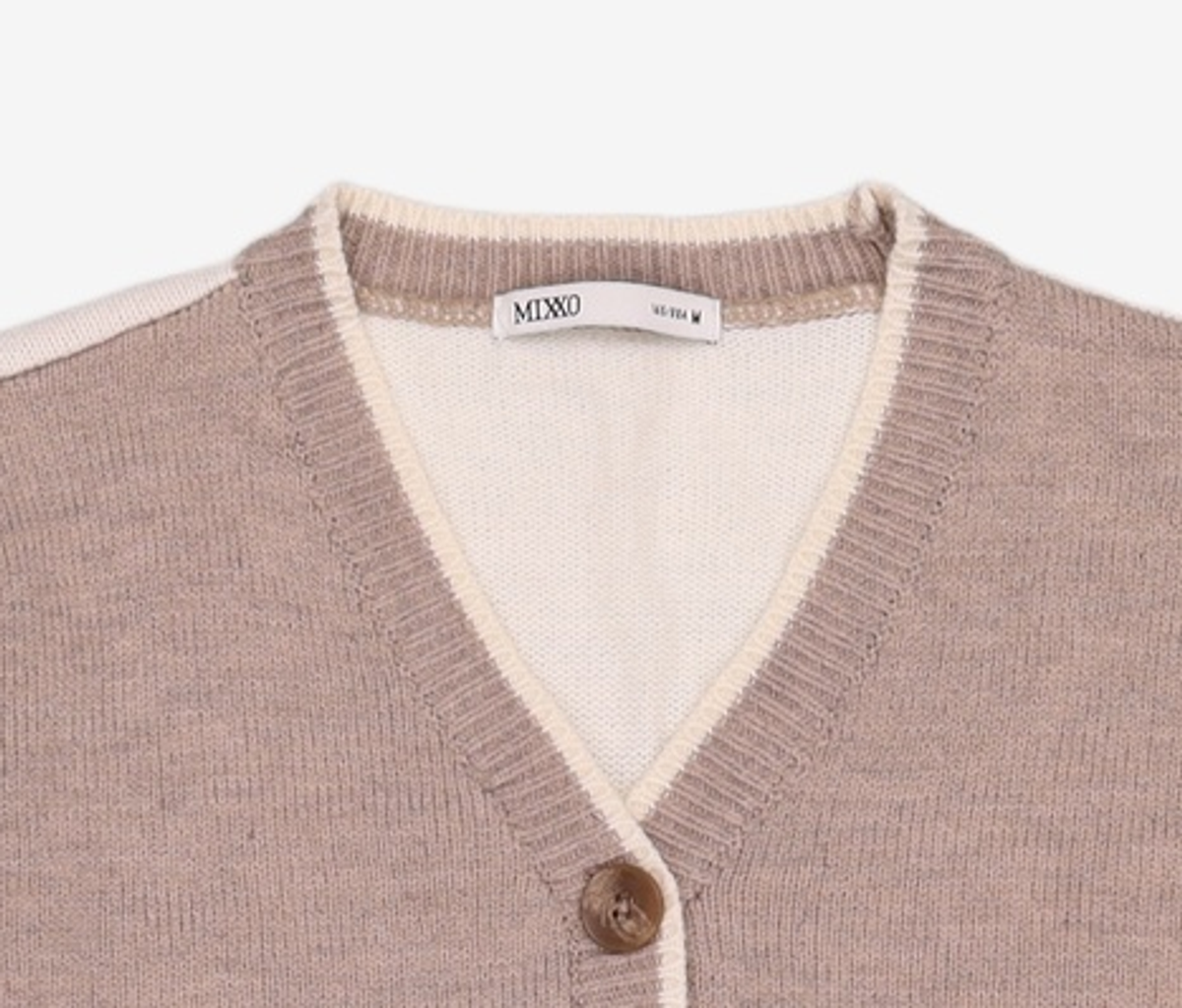 미쏘(MIXXO) 뒷판 배색포인트 가디건 MIWCKC111T M