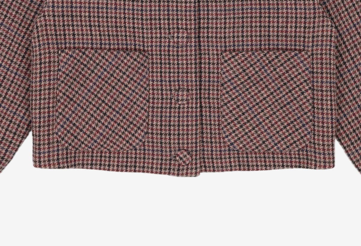 미쏘(MIXXO) 울체크 빅카라 숏자켓 MIWJKBV22G XS M