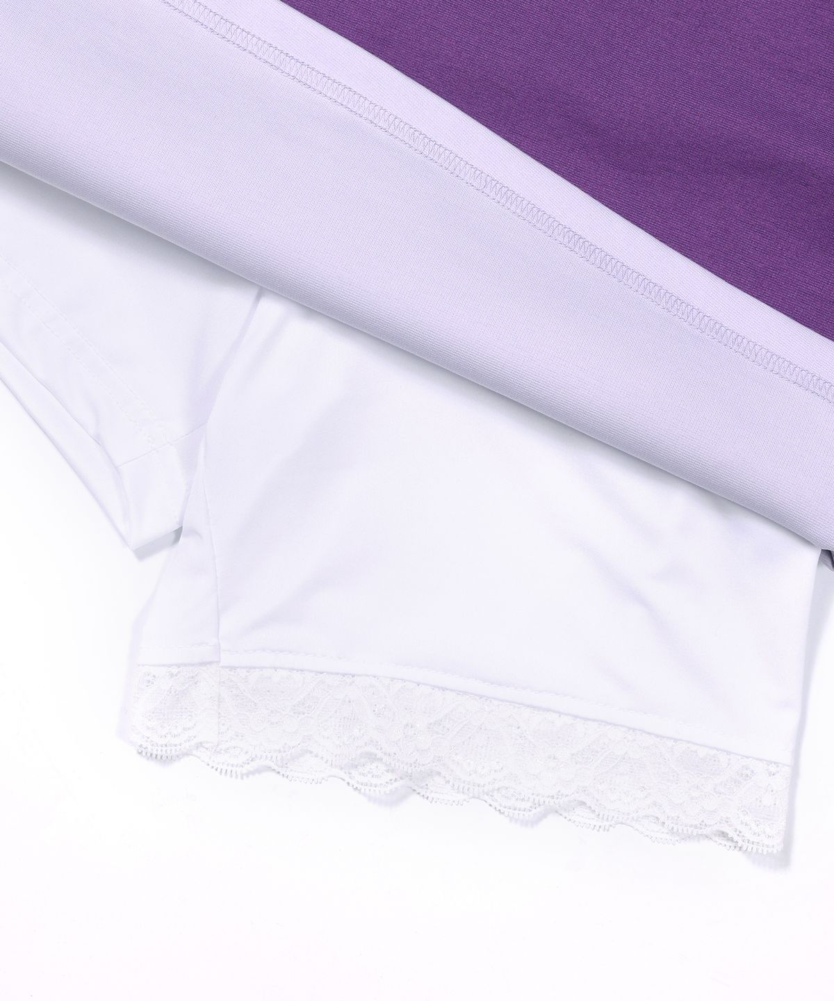 슬리시스(SLYISIS) Layered Skirt w/Lace Shorts (Purple)