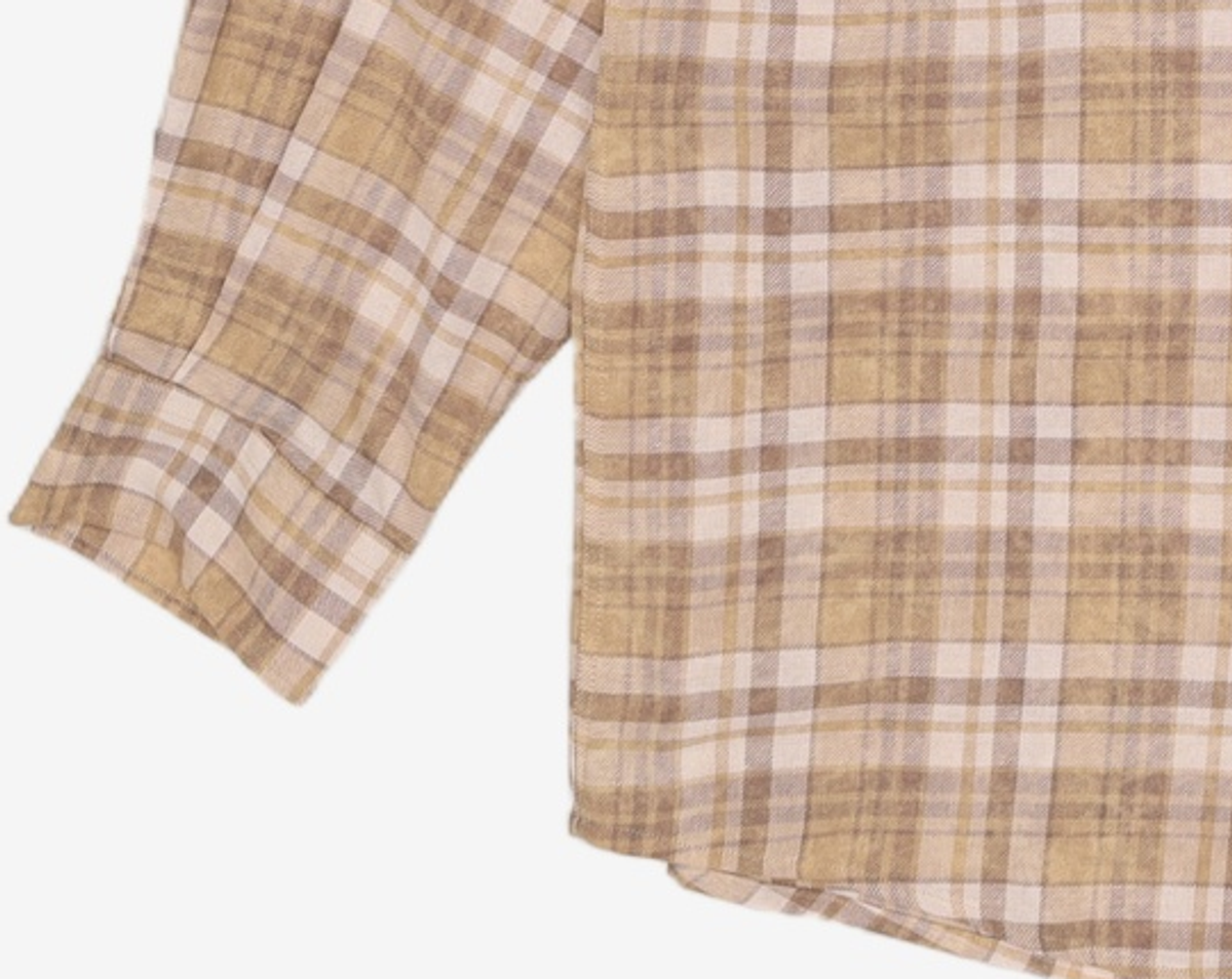 해칭룸(HATCHINGROOM) Classic Shirt Tie Dyed Check Brown 3