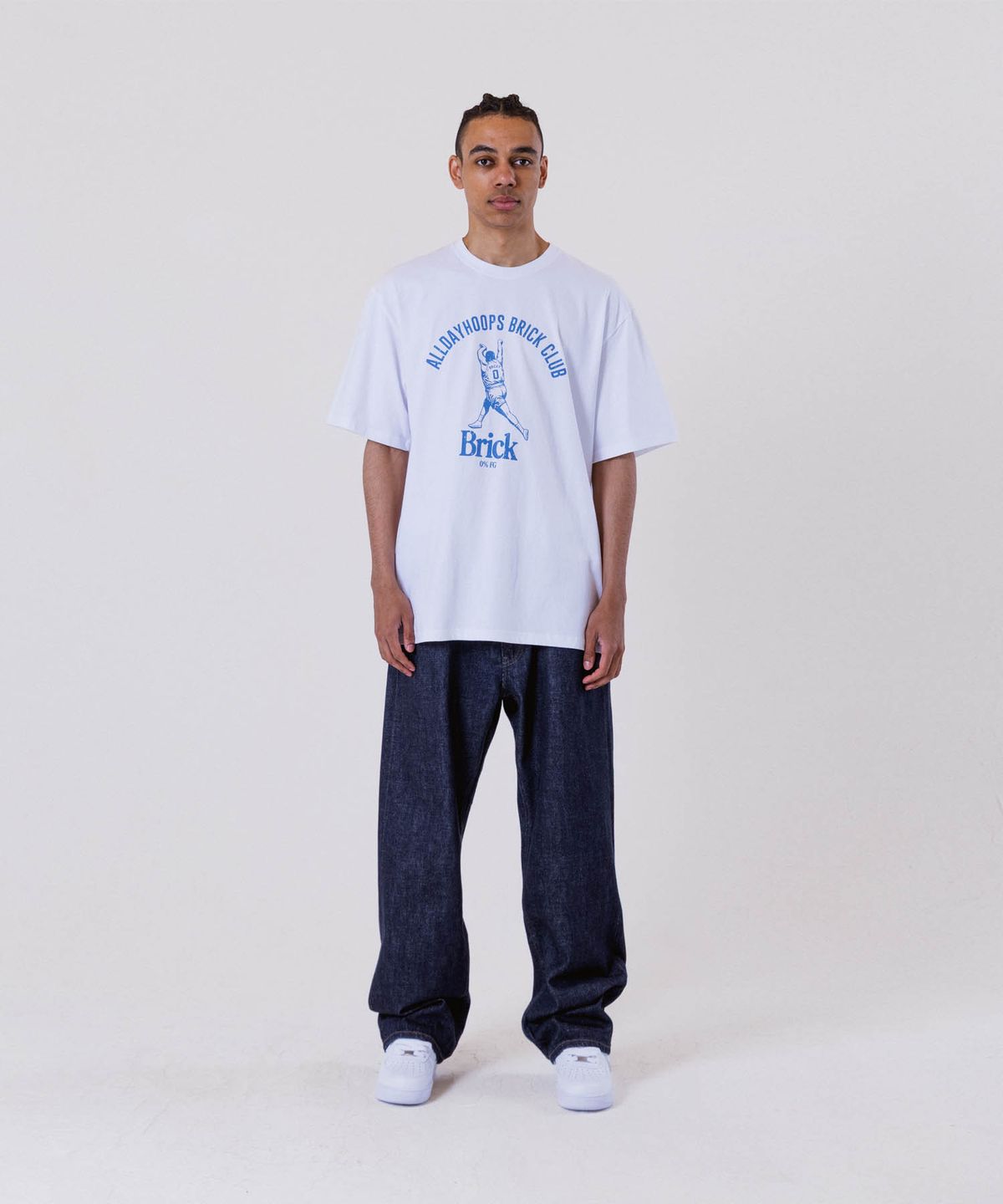 올데이훕스(ALL DAY HOOPS) 올데이훕스 브릭클럽 오버핏 반팔 티셔츠 화이트