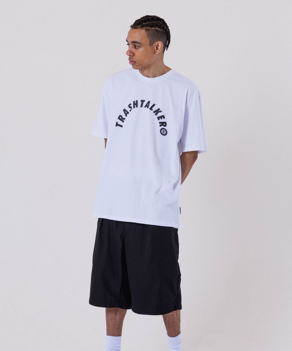 올데이훕스(ALL DAY HOOPS) 트래시 토커 오버핏 반팔 티셔츠 화이트