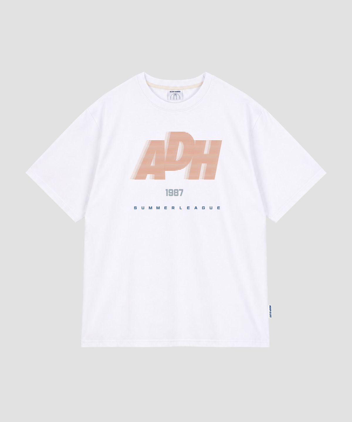 올데이훕스(ALL DAY HOOPS) ADH 섬머리그 오버핏 반팔 티셔츠 화이트