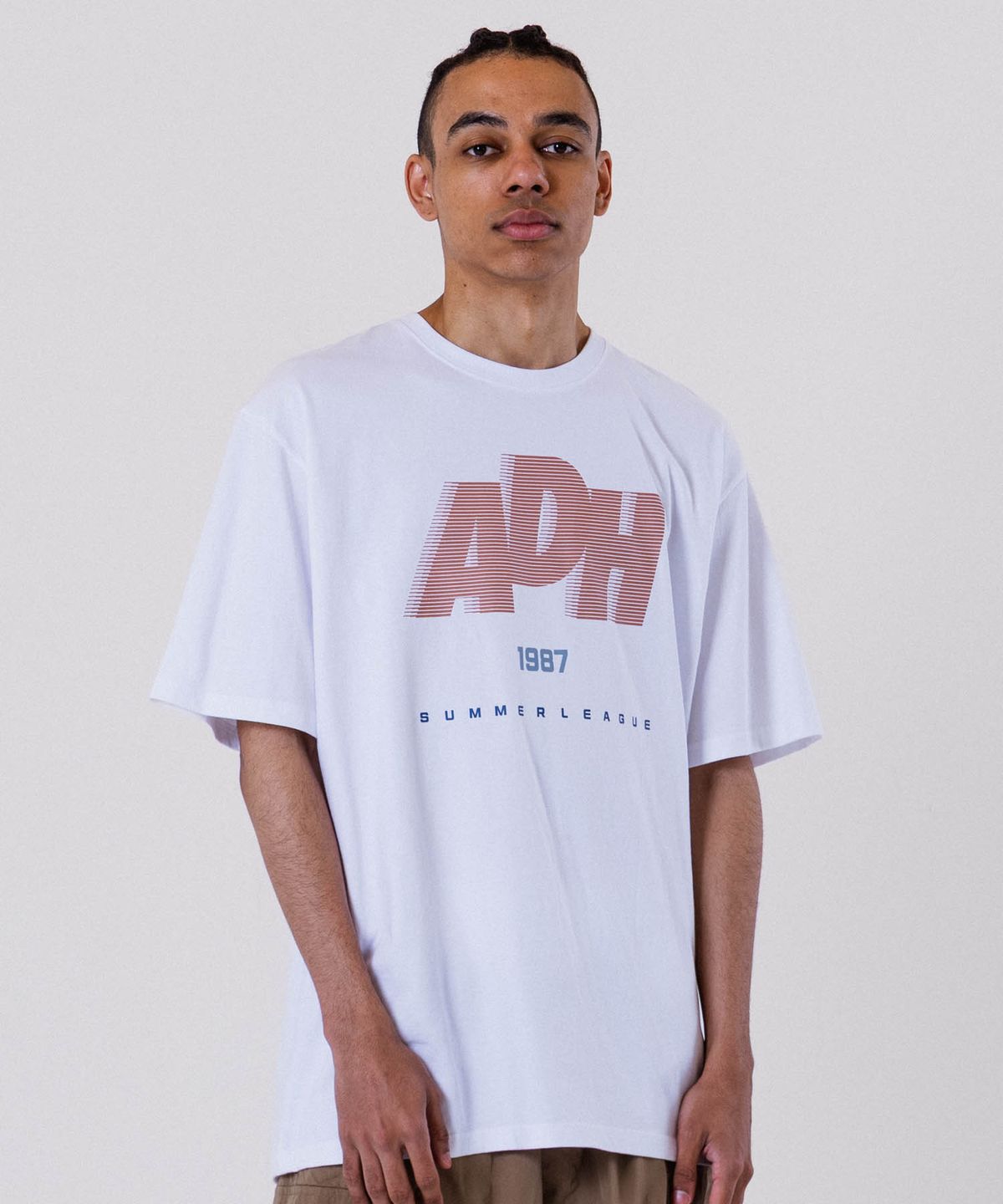 올데이훕스(ALL DAY HOOPS) ADH 섬머리그 오버핏 반팔 티셔츠 화이트
