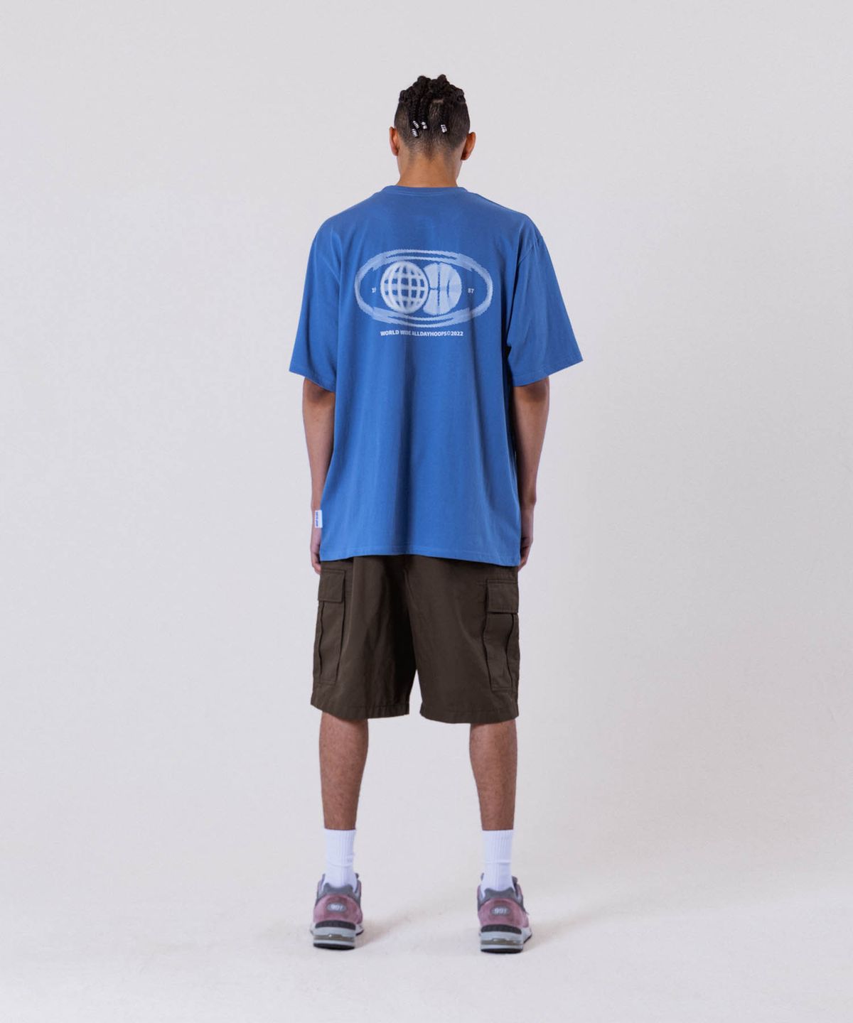 올데이훕스(ALL DAY HOOPS) ADH 월드와이드 오버핏 반팔 티셔츠 블루