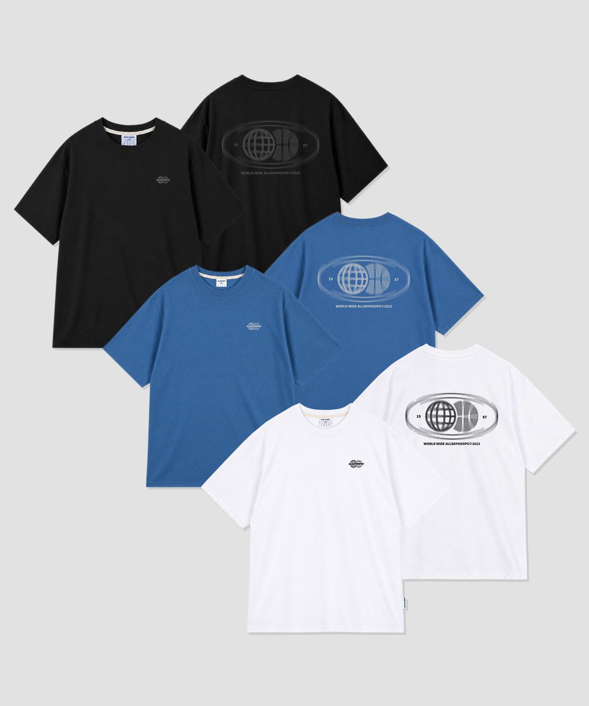올데이훕스(ALL DAY HOOPS) ADH 월드와이드 오버핏 반팔 티셔츠 블랙