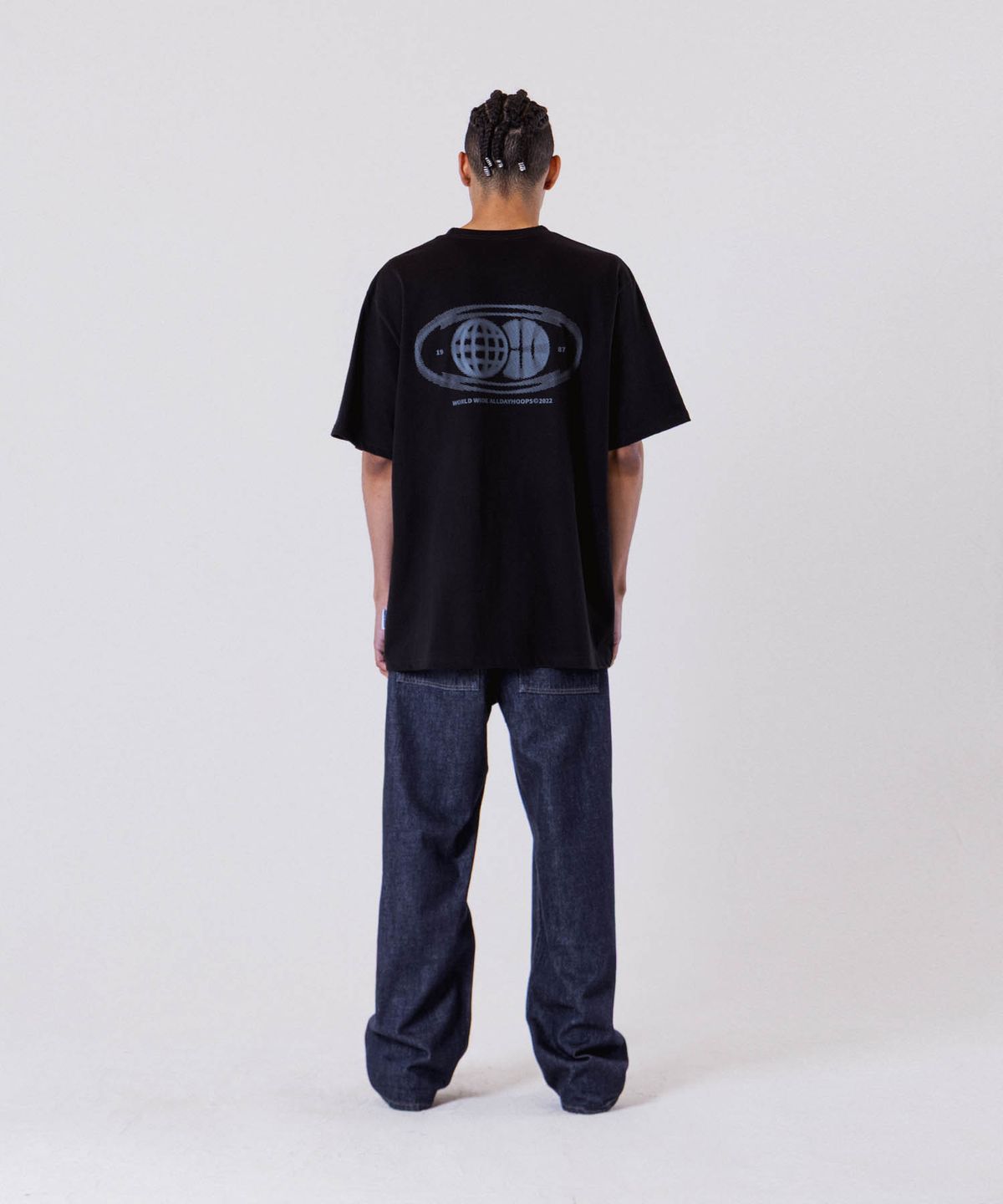 올데이훕스(ALL DAY HOOPS) ADH 월드와이드 오버핏 반팔 티셔츠 블랙