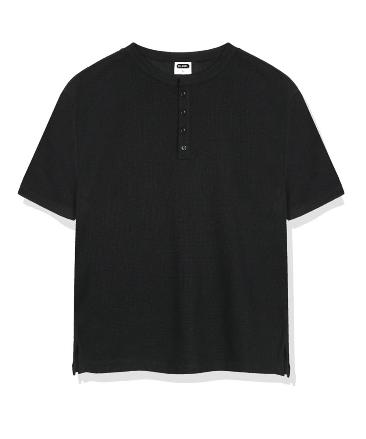 베이직라벨(BASIC LABEL) Yuonb Waffle Henley Neck Short-Sleeve T-shirt 3 Color [BLSR_1001]