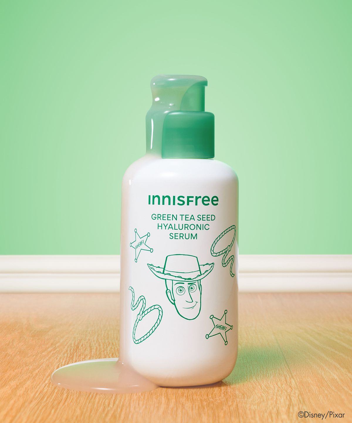 이니스프리(INNISFREE) (토이스토리 5 에디션) 그린티 히알루론산 세럼 130mL + 15mL 4개 + 그린티 마스크 2매 + 알린 원형파우치