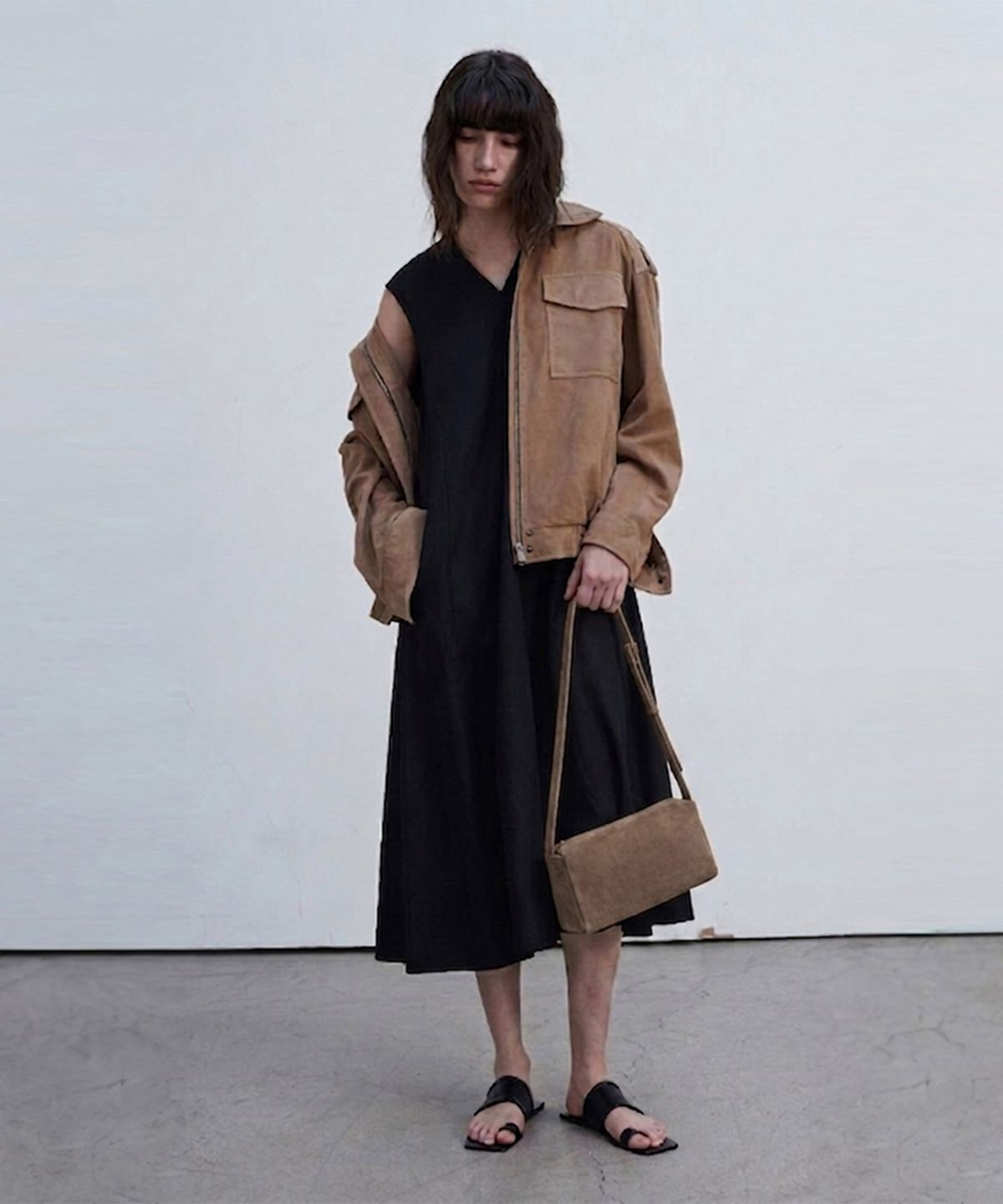 베르데마르(VERDEMAR) Suede Mini 01 Bag_Sand Begie