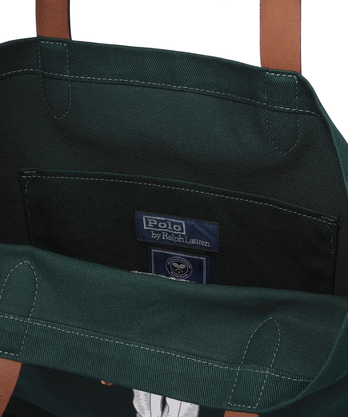 폴로 랄프 로렌(POLO RALPH LAUREN) 윔블던 폴로 베어 쇼퍼 토트-그린