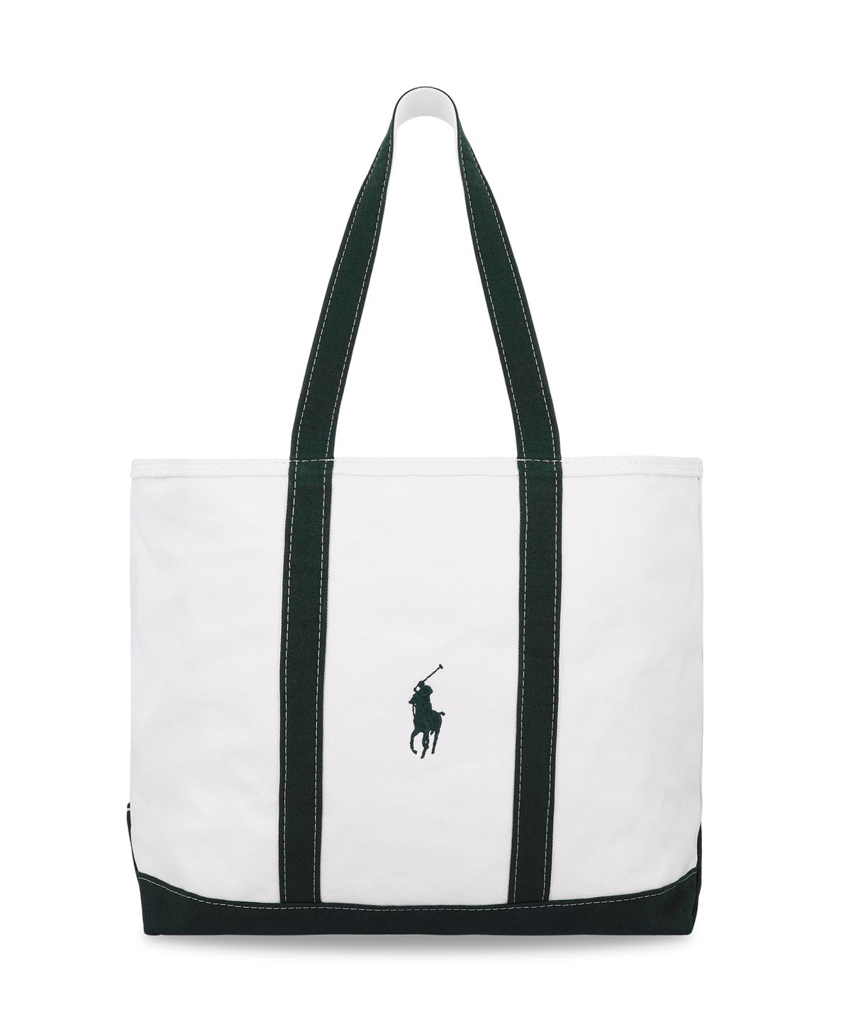 폴로 랄프 로렌(POLO RALPH LAUREN) 윔블던 캔버스 토트-그린