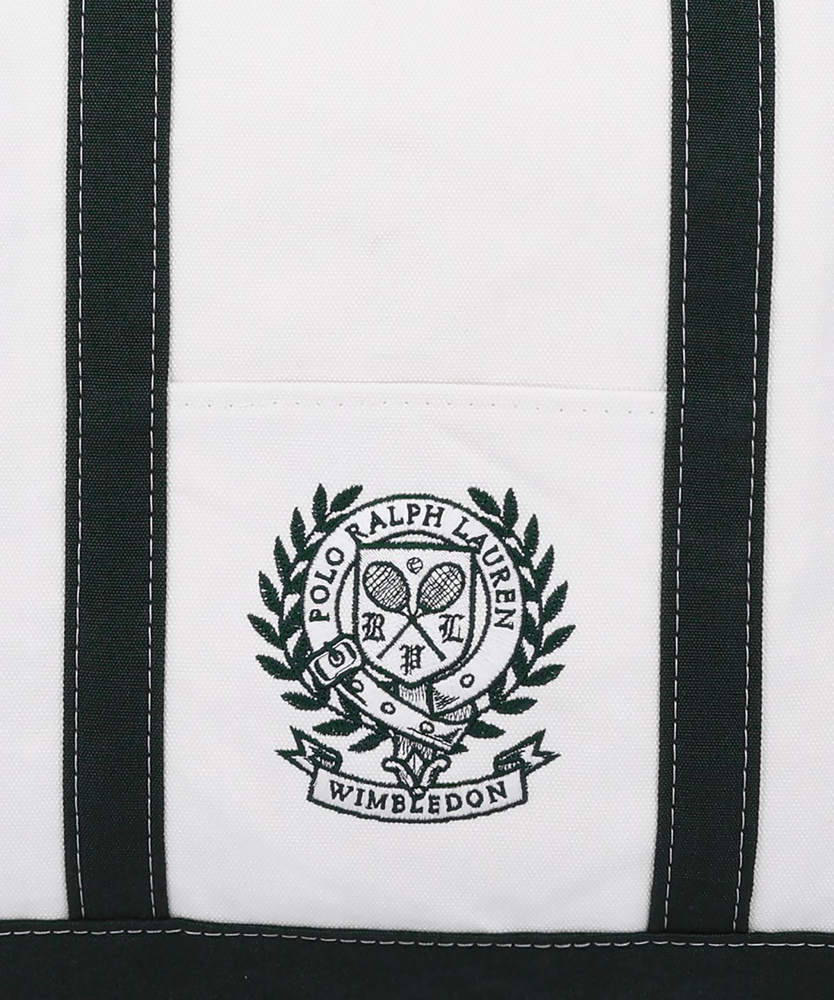 폴로 랄프 로렌(POLO RALPH LAUREN) 윔블던 캔버스 토트-그린