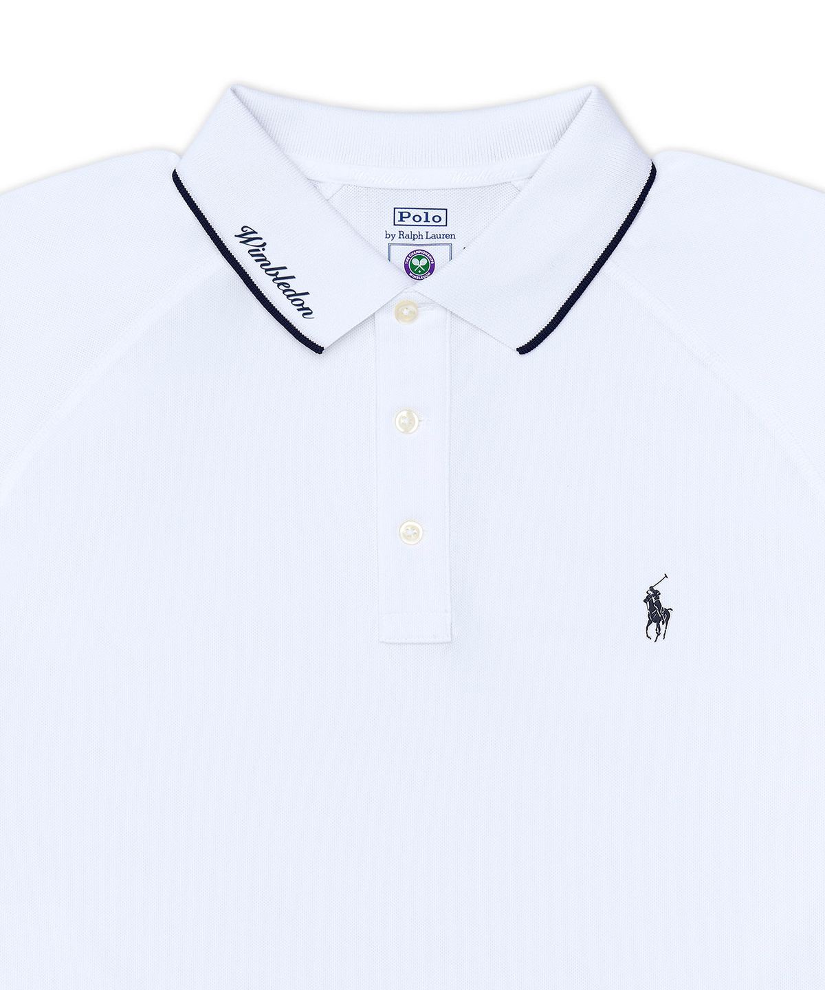 폴로 랄프 로렌(POLO RALPH LAUREN) 윔블던 커스텀 슬림핏 폴로 셔츠-화이트