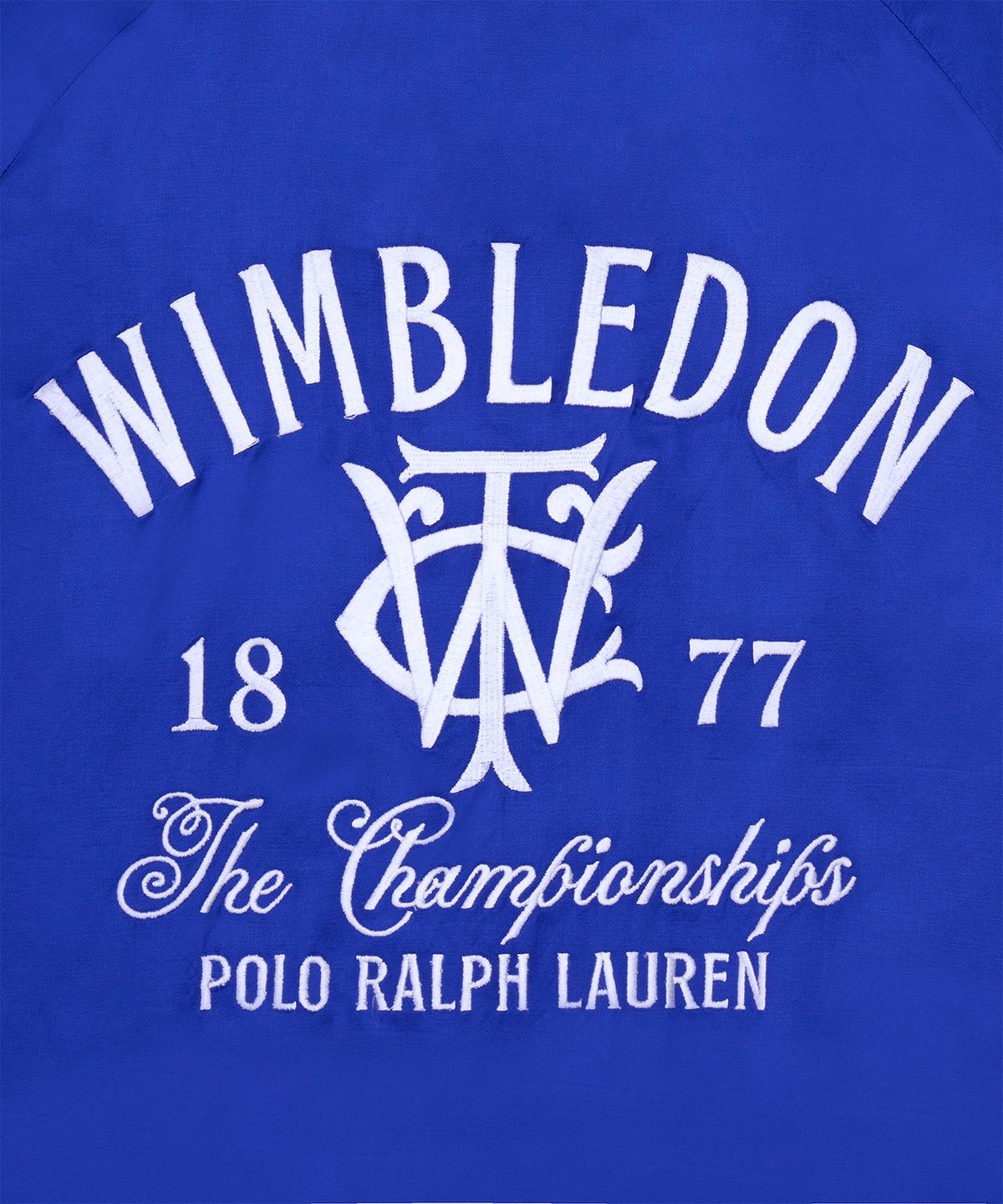 폴로 랄프 로렌(POLO RALPH LAUREN) 윔블던 새틴 베이스볼 재킷-블루