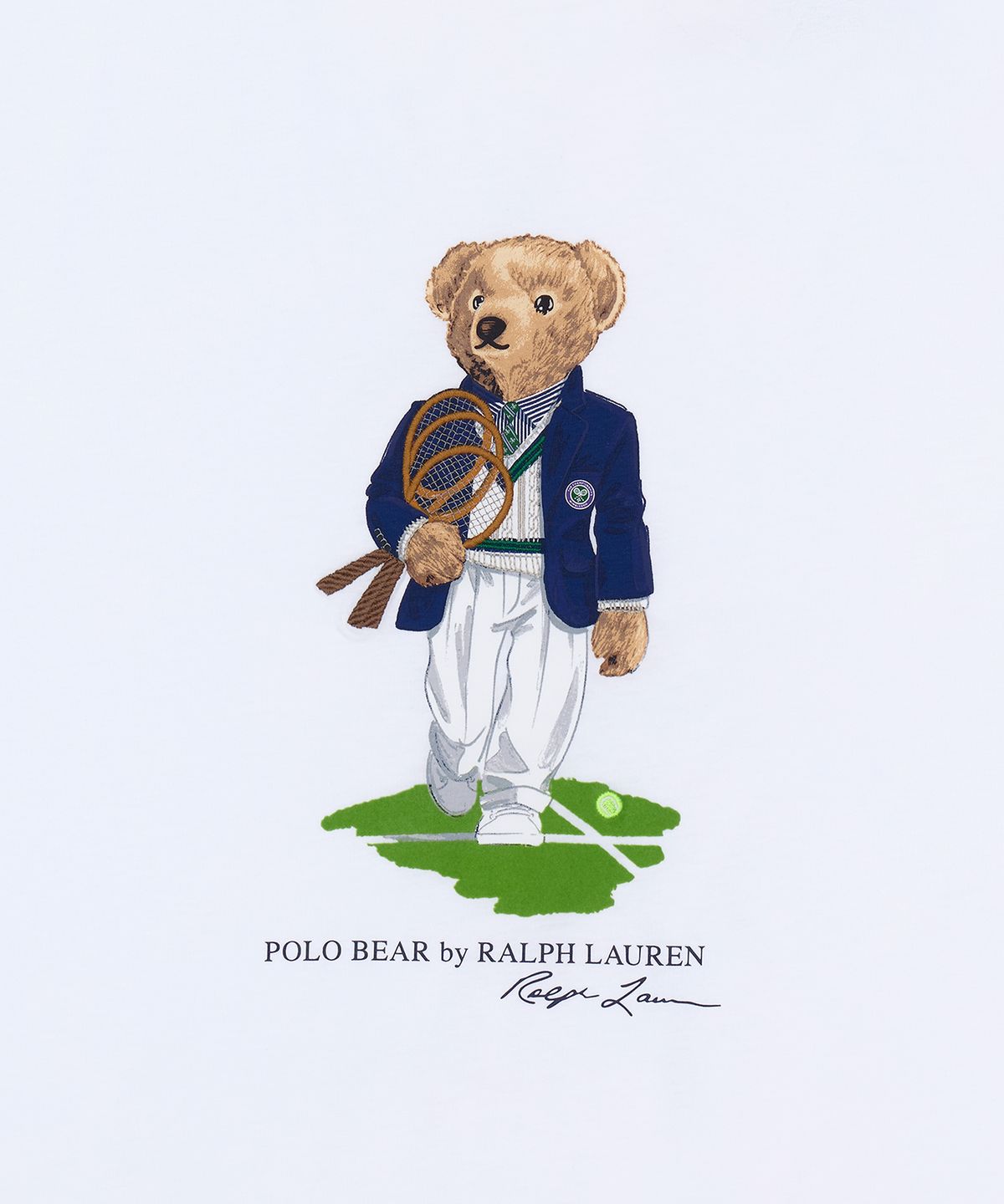 폴로 랄프 로렌(POLO RALPH LAUREN) 윔블던 클래식핏 폴로 베어 티셔츠-화이트
