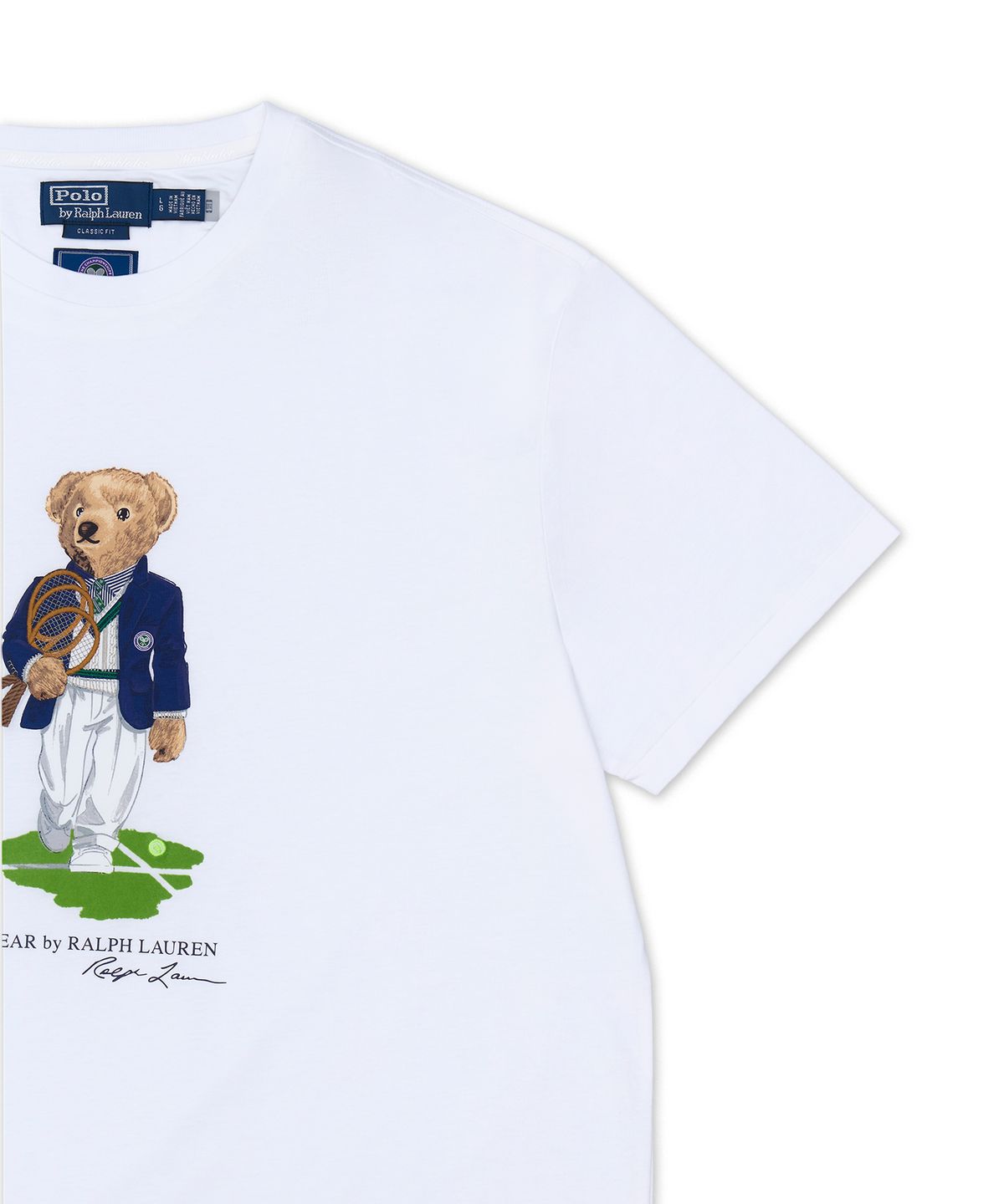 폴로 랄프 로렌(POLO RALPH LAUREN) 윔블던 클래식핏 폴로 베어 티셔츠-화이트