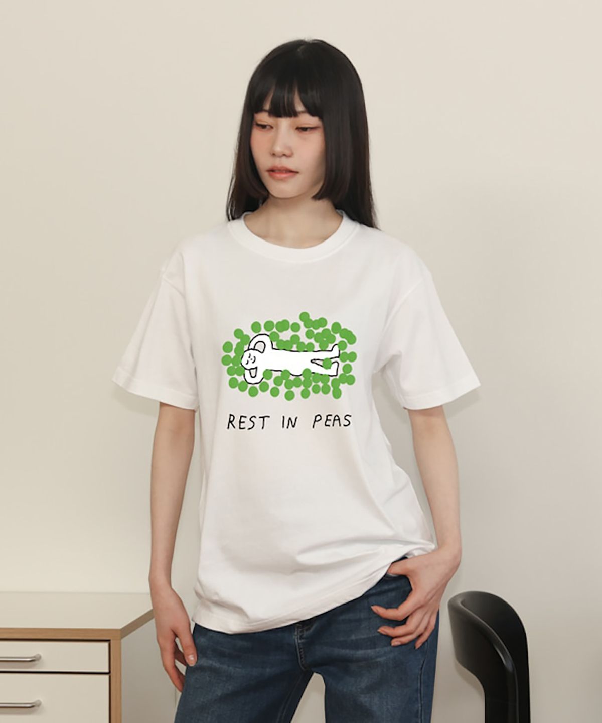 뚜누(TOUNOU) 베이글 테라피 작가, Rest in peas 반소매 티셔츠