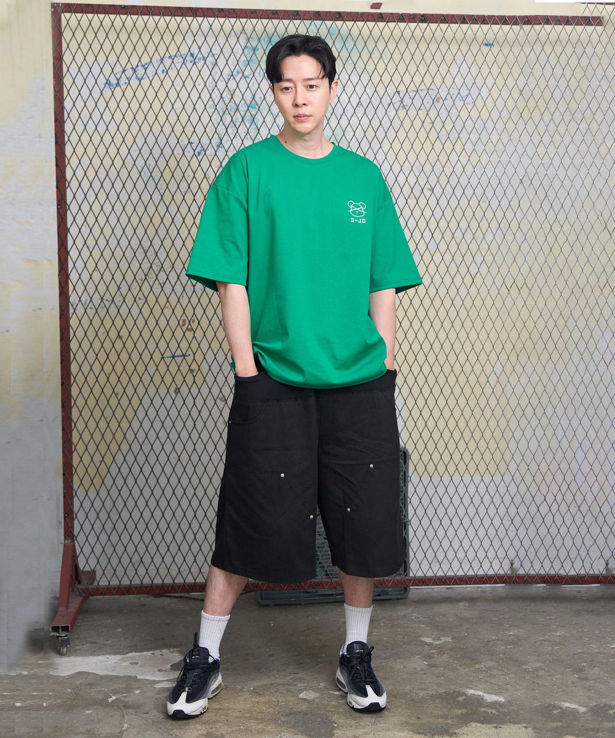 더블제이디(DOUBLE JD) 트윌 하프 버뮤다 팬츠