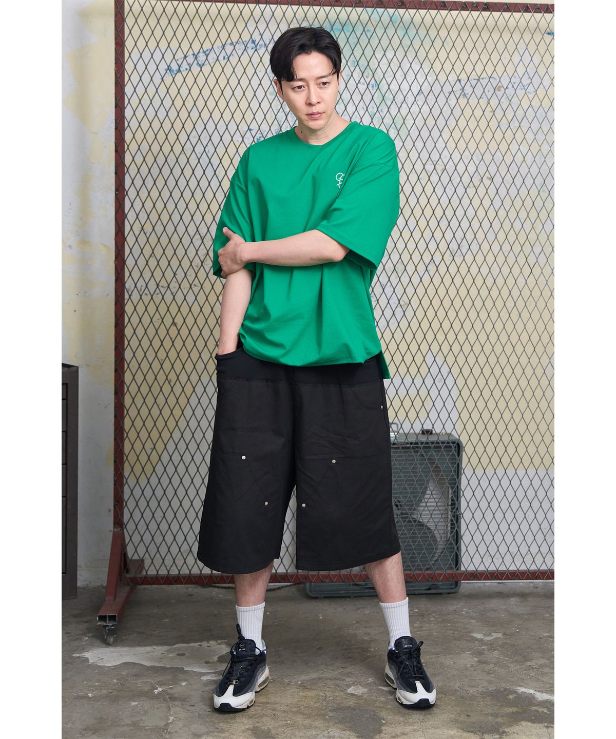 더블제이디(DOUBLE JD) 트윌 하프 버뮤다 팬츠