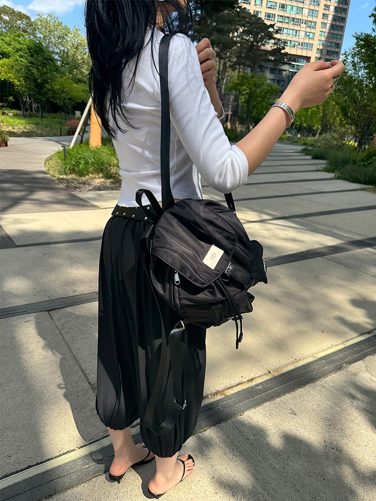 샐볼(SALBOL) SYMBOL NYLON MINI BACKPACK [BLACK]