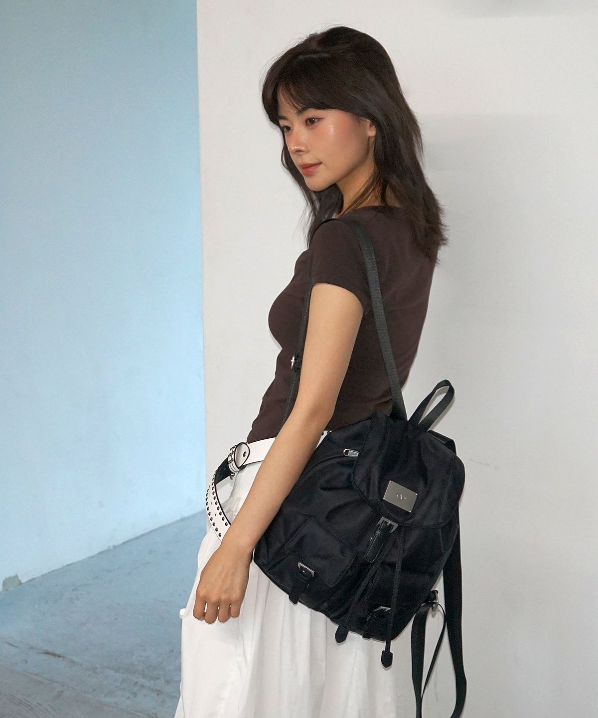 샐볼(SALBOL) SYMBOL NYLON MINI BACKPACK [BLACK]