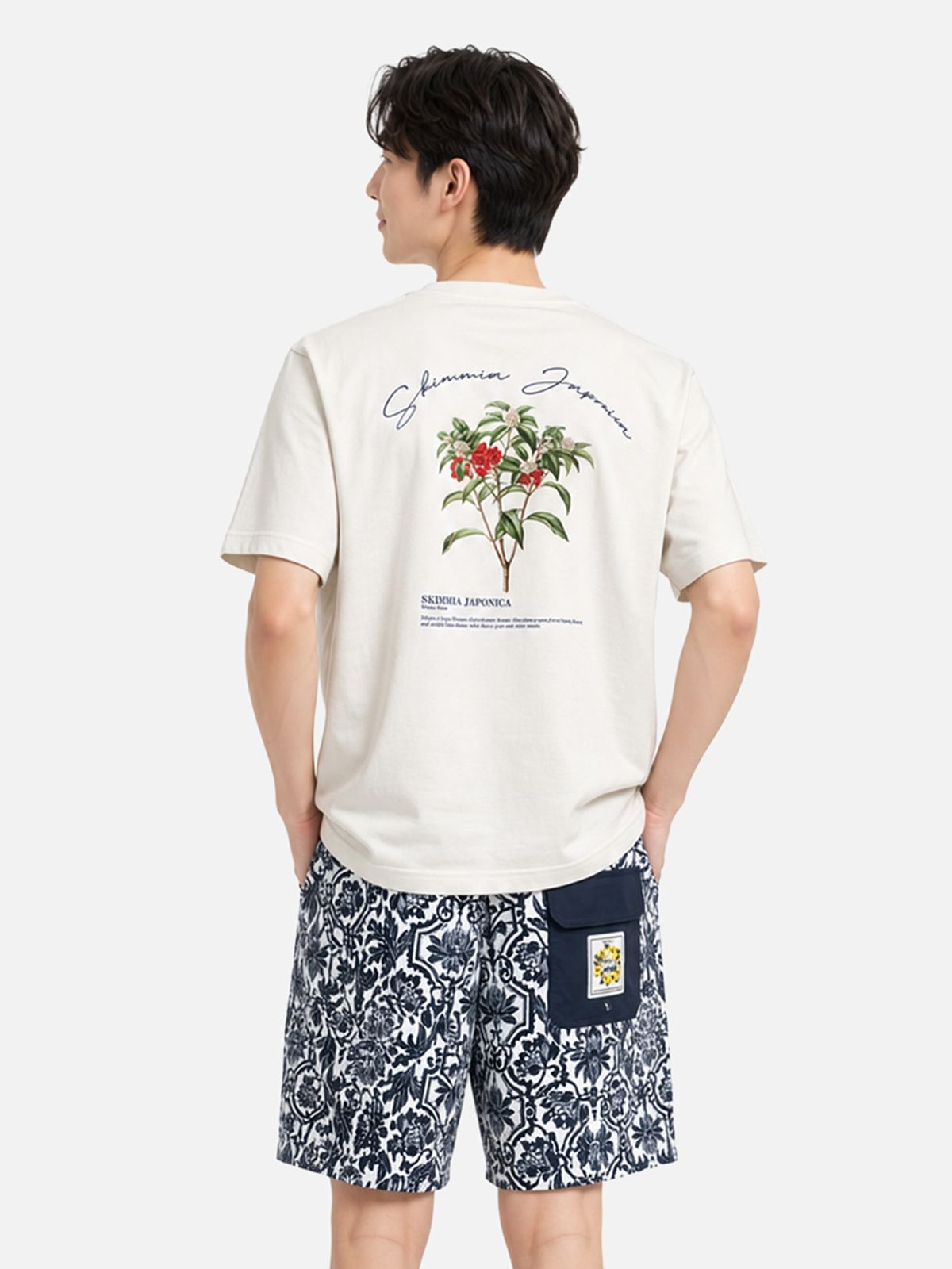 배럴(BARREL) NYBG 맨 스키미아 오버핏 반팔 티셔츠 아이보리 (B6SMWSS151IVR)