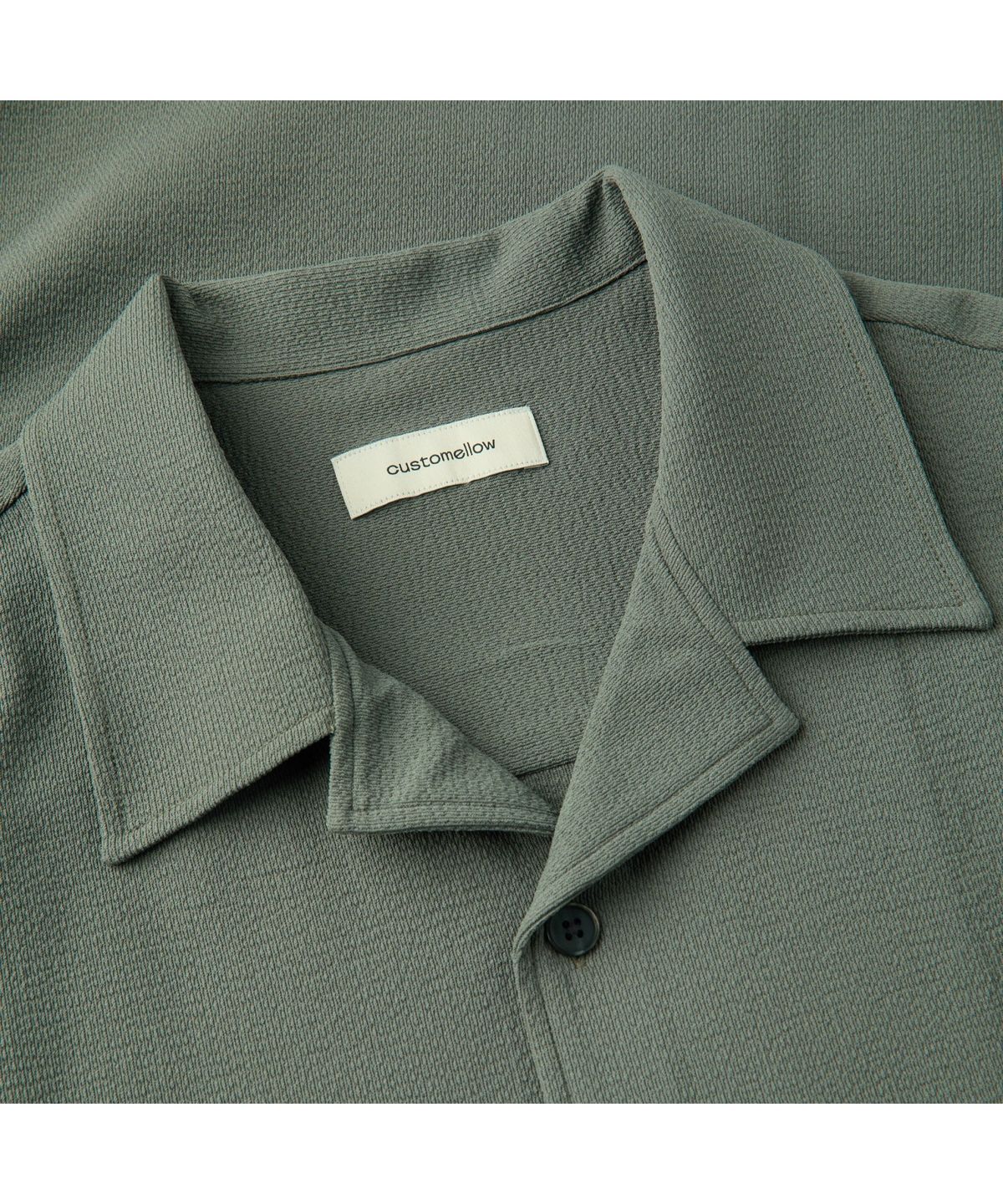 커스텀멜로우(CUSTOMELLOW) [Essentials] Khaki Regular Fit Half Shirt C9SAM26311KHX