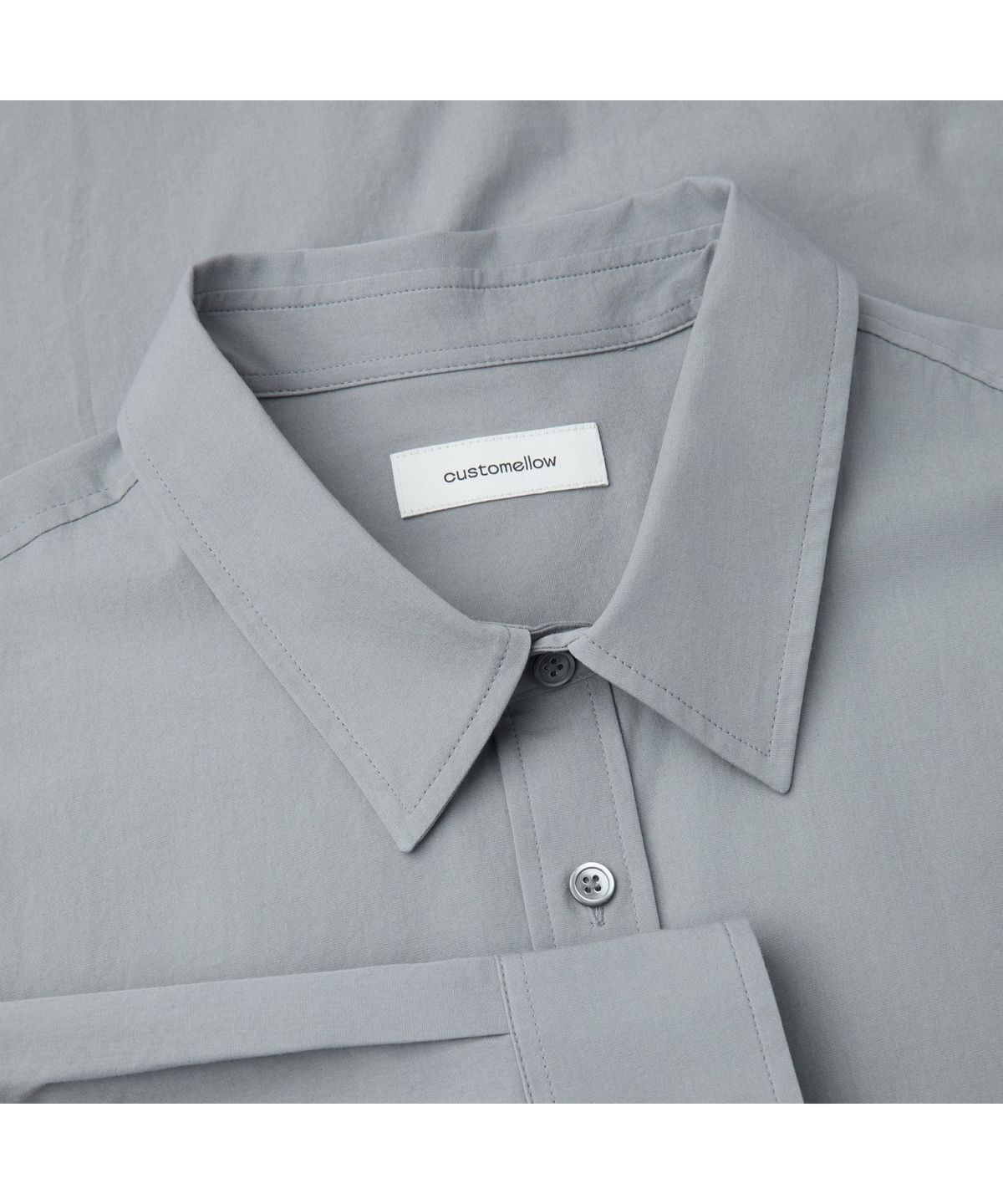 커스텀멜로우(CUSTOMELLOW) [Essentials] Grey Regular Fit Basic Shirt C9SAM26201GYX