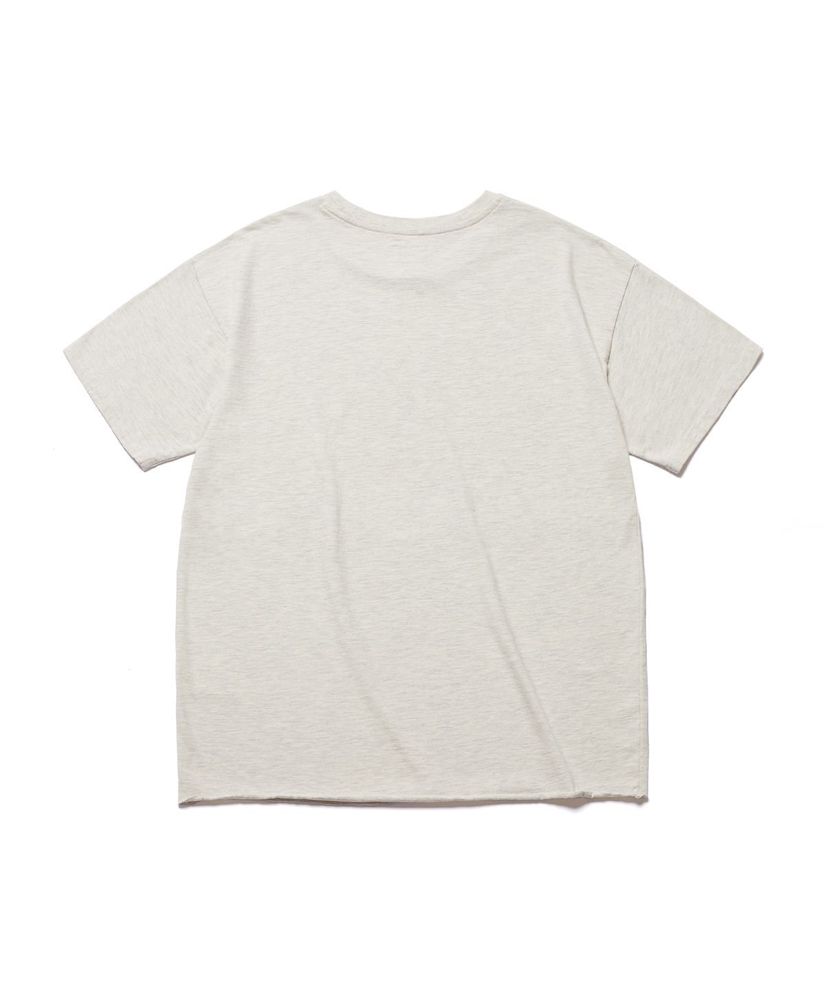 에스파이(ESFAI) [MOSAWON X ESFAI] CUT-OFF ROUND NECK T-SHIRT (MELANGE OATMEAL)
