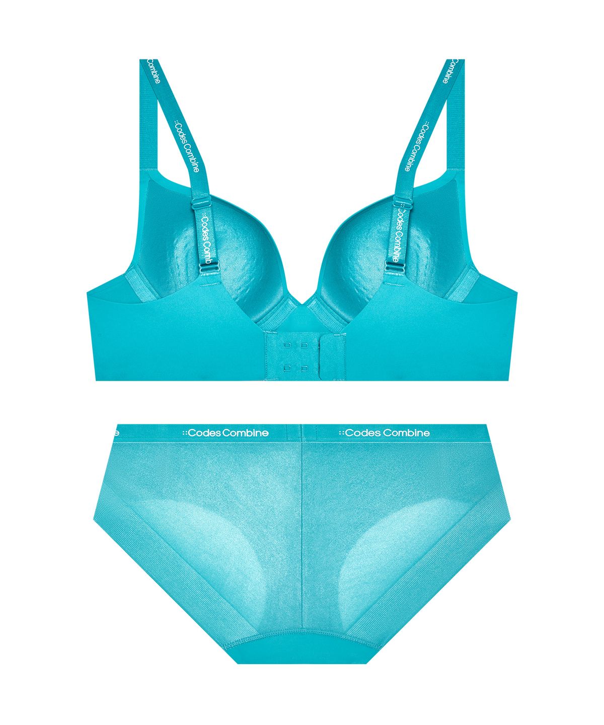 코데즈컴바인 이너웨어(CODES COMBINE INNERWEAR) 쉘론 쿨웨이브 프리무빙 브라 햄팬티 세트_오션블루