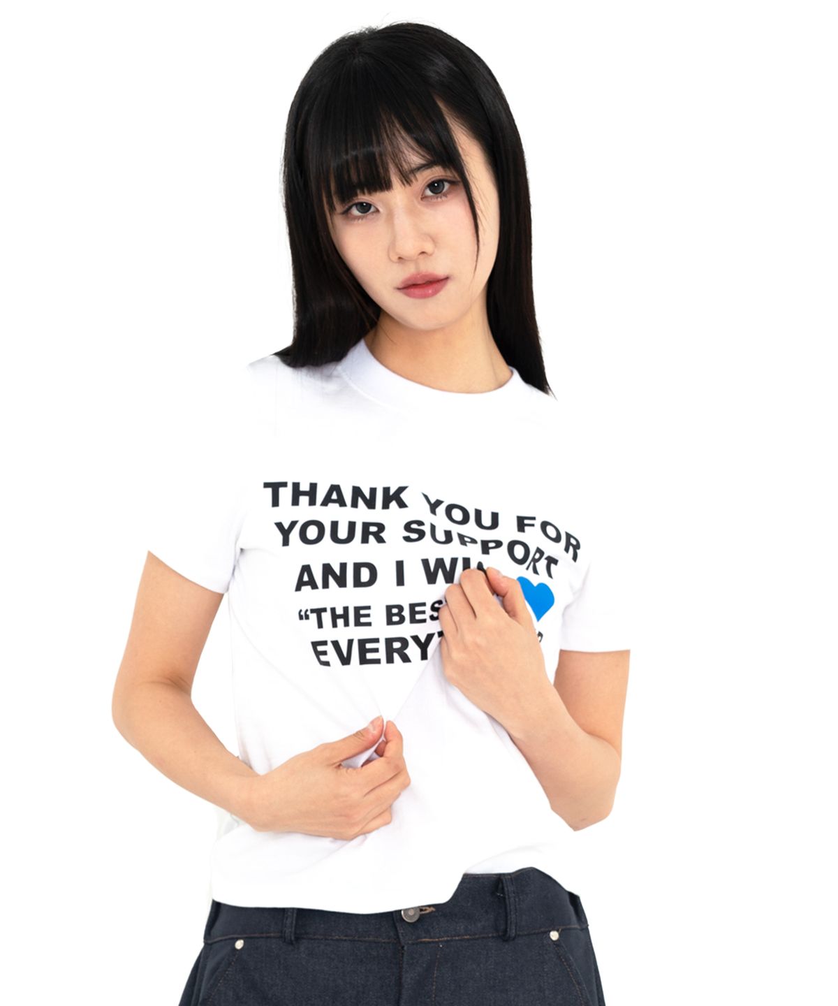 에브리시(EVERYASY) Thank you LOVE  티셔츠 (화이트)