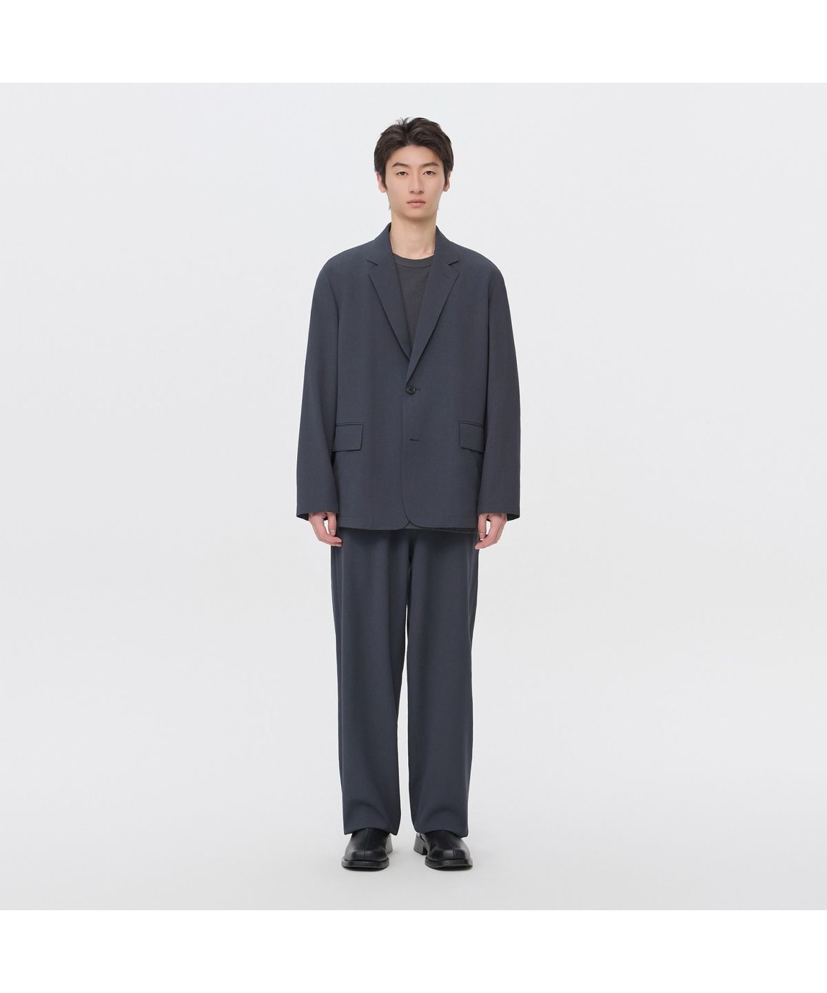 커스텀멜로우(CUSTOMELLOW) [Essentials] Grey Loose Fit Setup Pants C9PAM26421GYD
