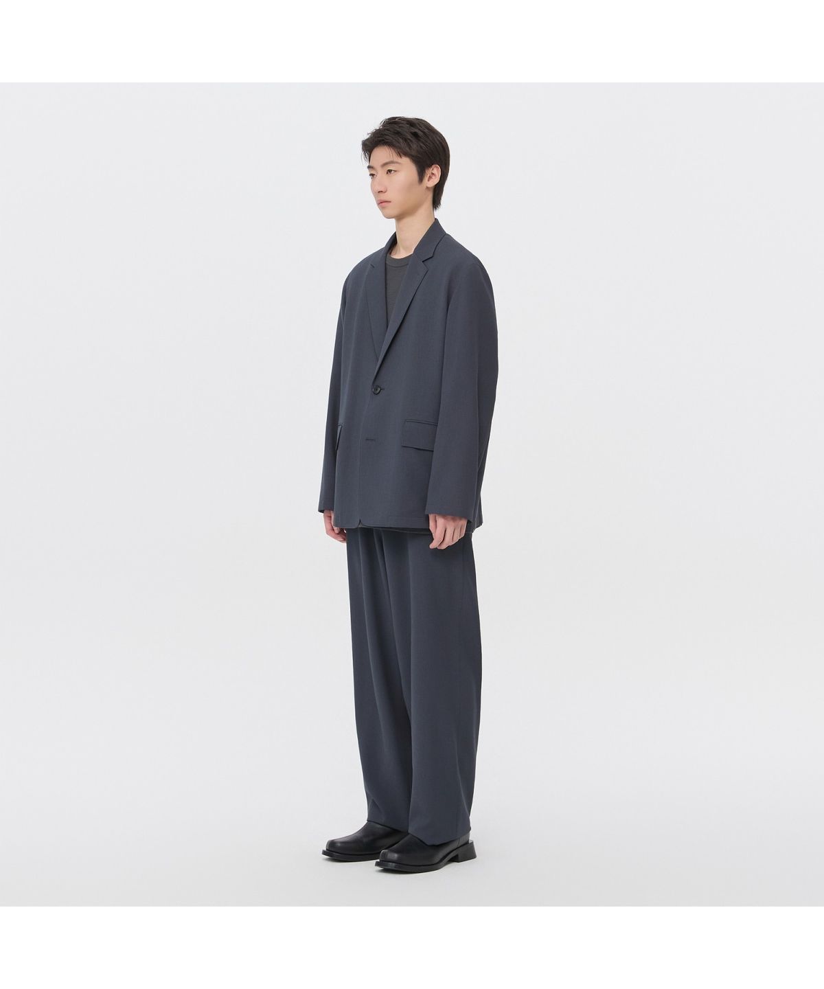 커스텀멜로우(CUSTOMELLOW) [Essentials] Grey Loose Fit Setup Pants C9PAM26421GYD