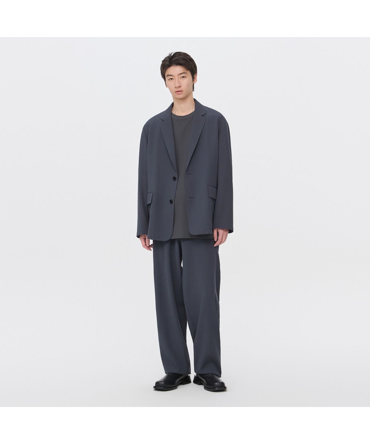 커스텀멜로우(CUSTOMELLOW) [Essentials] Grey Loose Fit Setup Pants C9PAM26421GYD