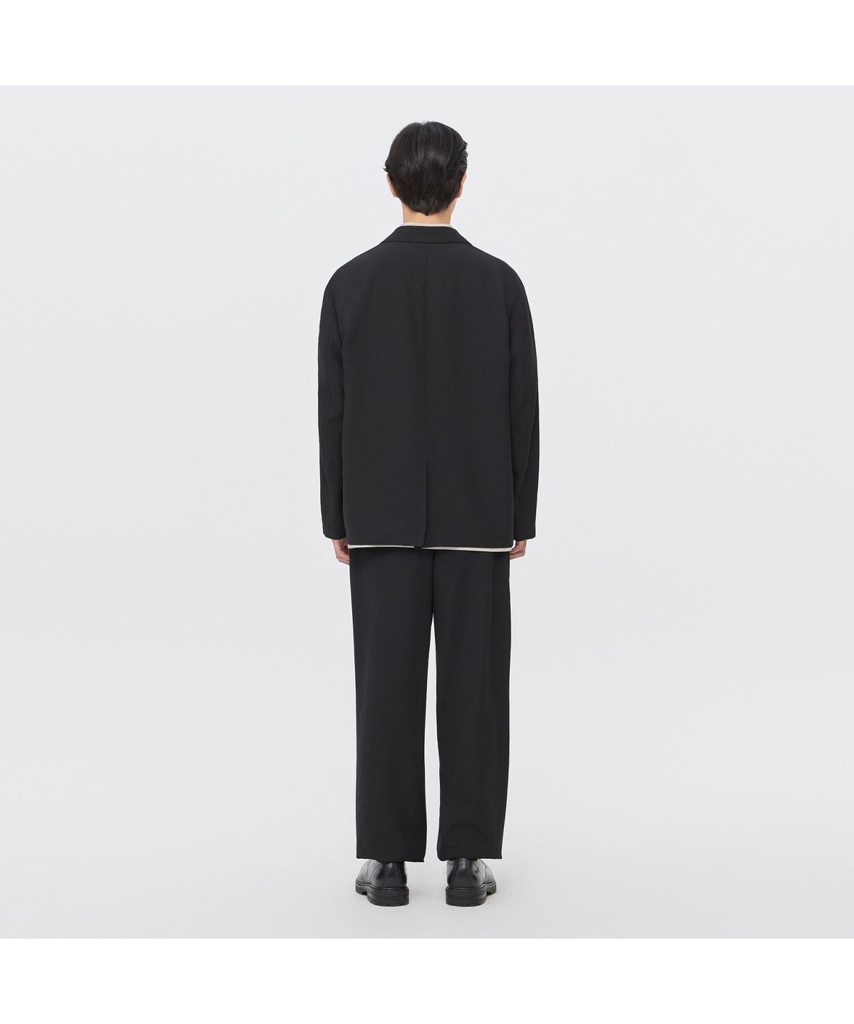 커스텀멜로우(CUSTOMELLOW) [Essentials] Black Loose Fit Setup Pants C9PAM26421BKX