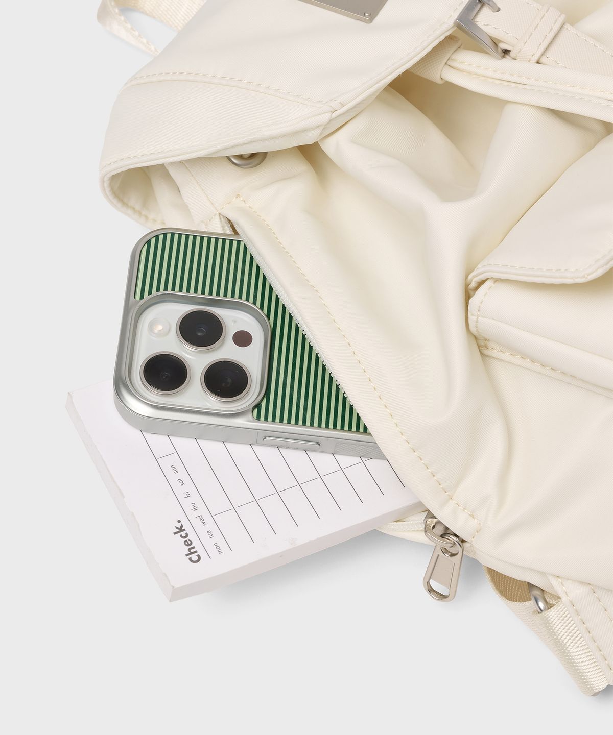 샐볼(SALBOL) SYMBOL NYLON MINI BACKPACK [IVORY]