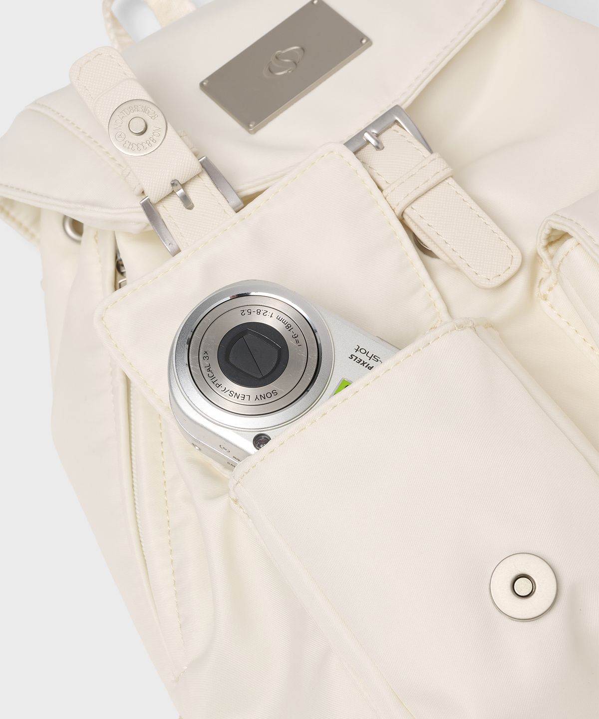 샐볼(SALBOL) SYMBOL NYLON MINI BACKPACK [IVORY]