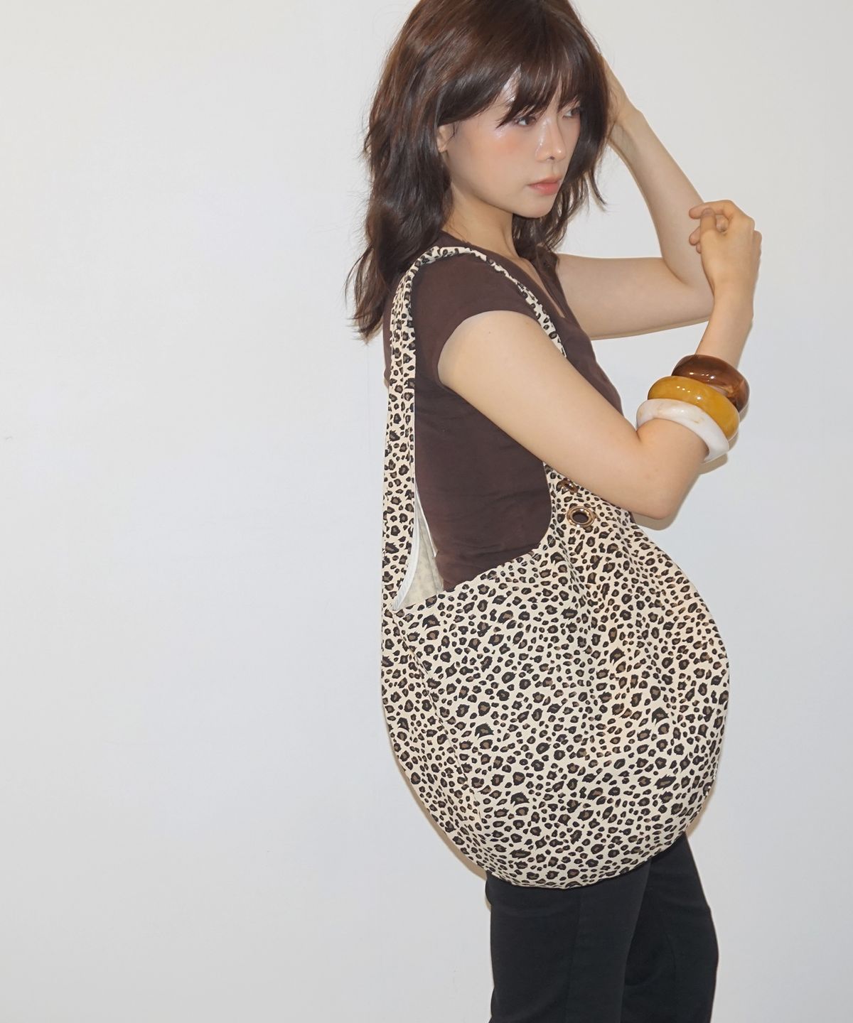 샐볼(SALBOL) FIG LEOPARD BAG [BEIGE]