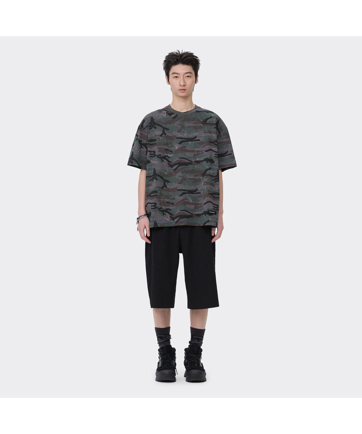 커스텀멜로우(CUSTOMELLOW) Dark Green Camo T-shirt CWTAM26421GRD