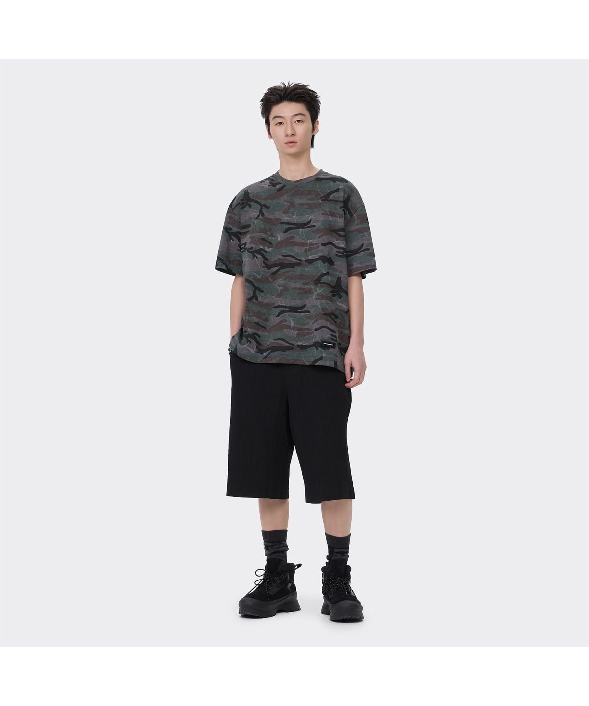 커스텀멜로우(CUSTOMELLOW) Dark Green Camo T-shirt CWTAM26421GRD