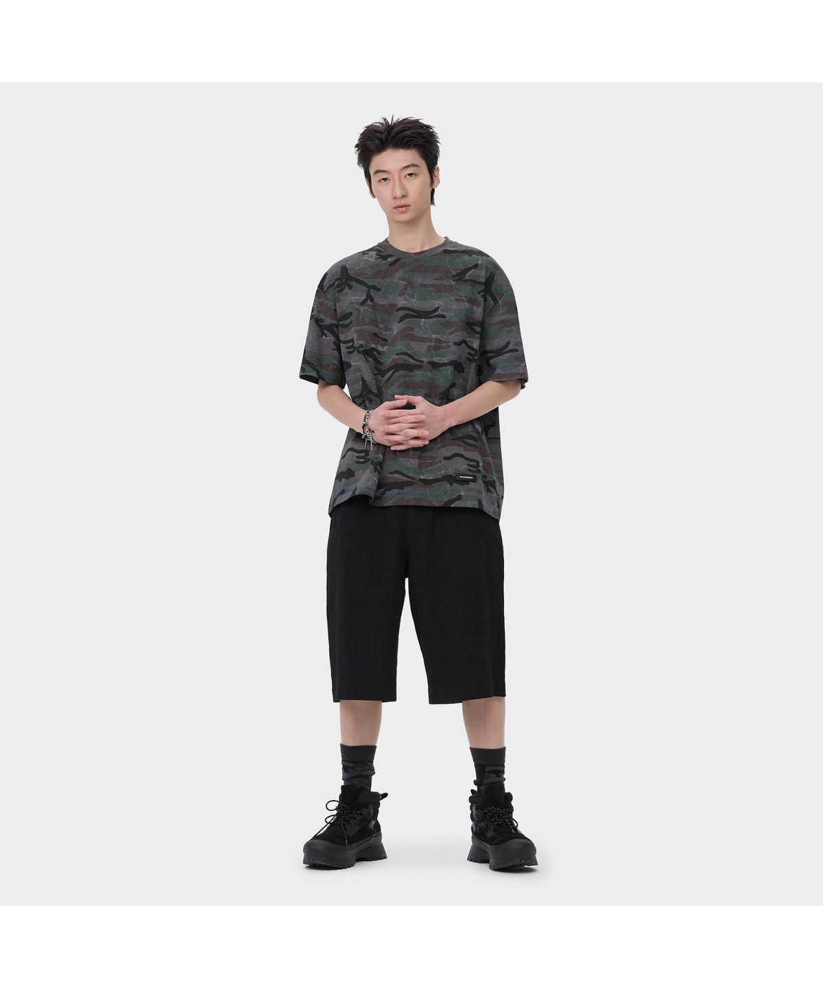 커스텀멜로우(CUSTOMELLOW) Dark Green Camo T-shirt CWTAM26421GRD