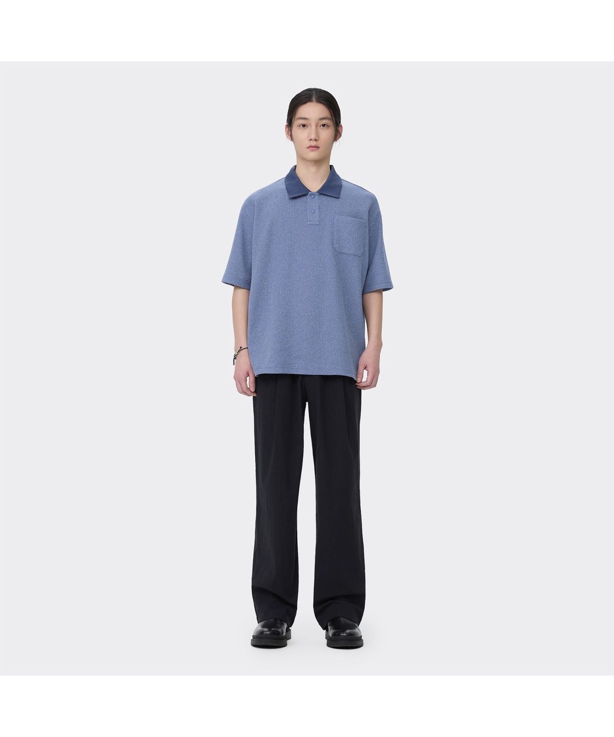 커스텀멜로우(CUSTOMELLOW) Blue Oversized Fit Polo CWTAM26511BUX
