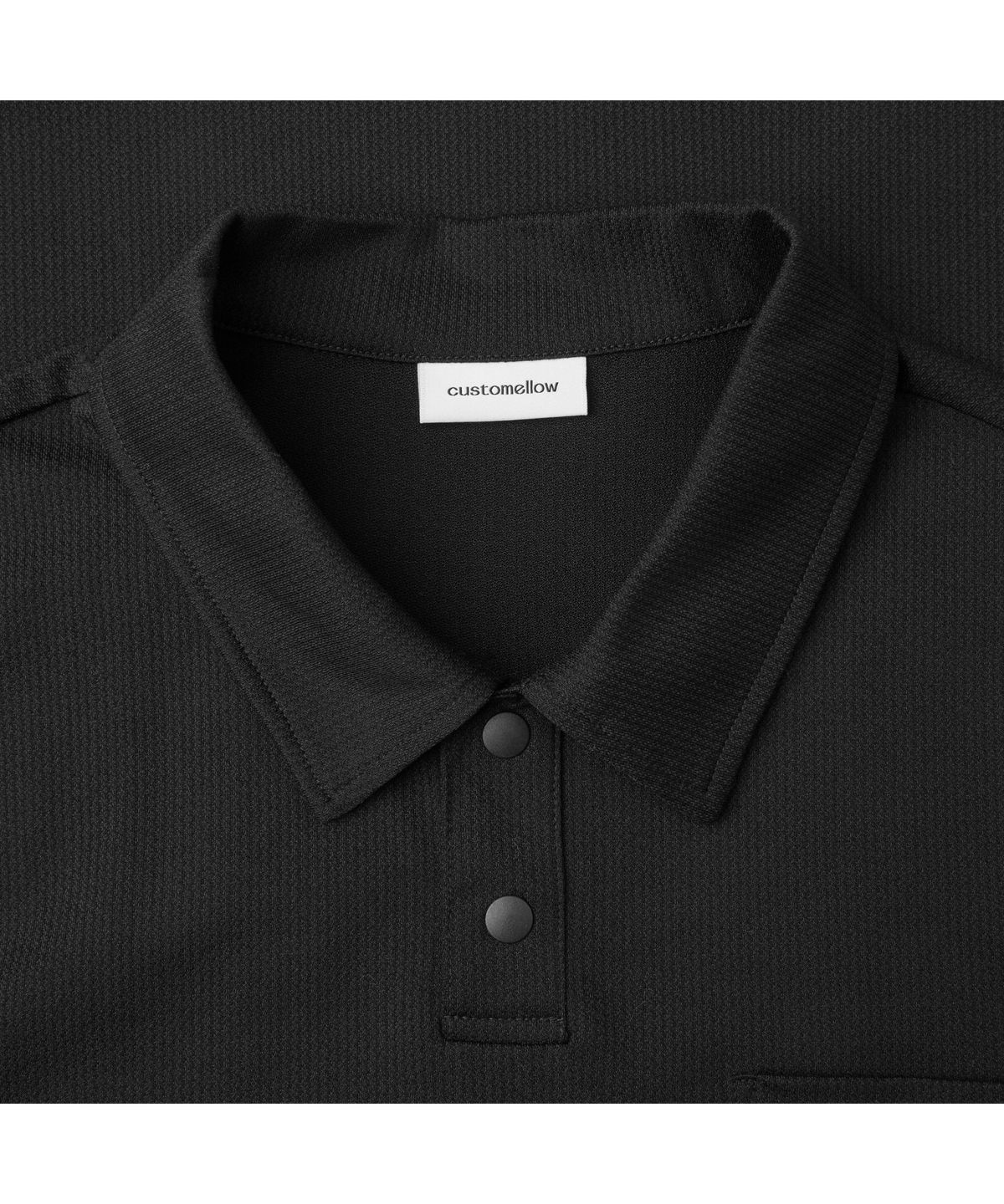 커스텀멜로우(CUSTOMELLOW) [Essentials] Black Woven Polo C9TAM26511BKX