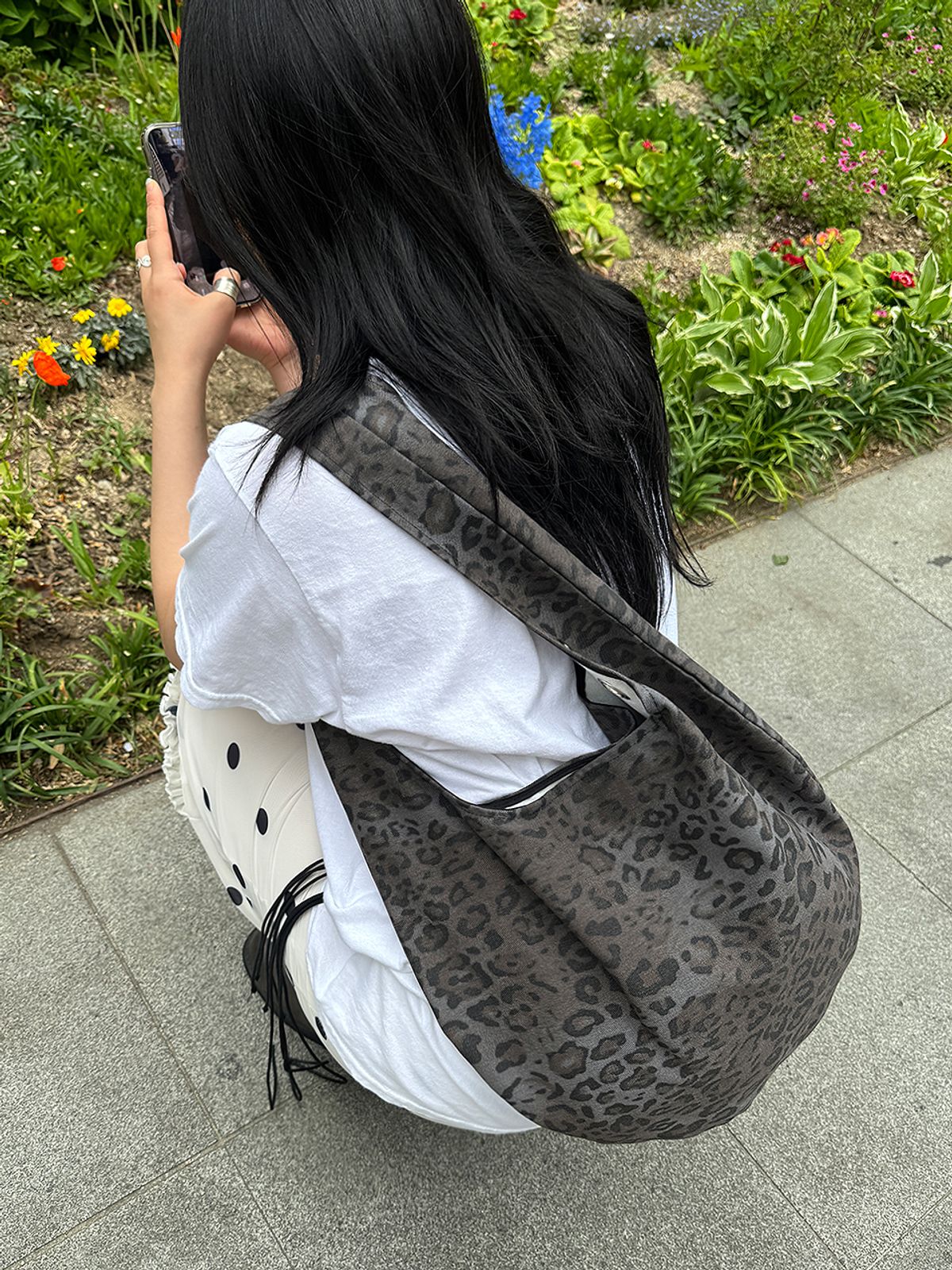 샐볼(SALBOL) FIG LEOPARD BAG [CHARCOAL BROWN]
