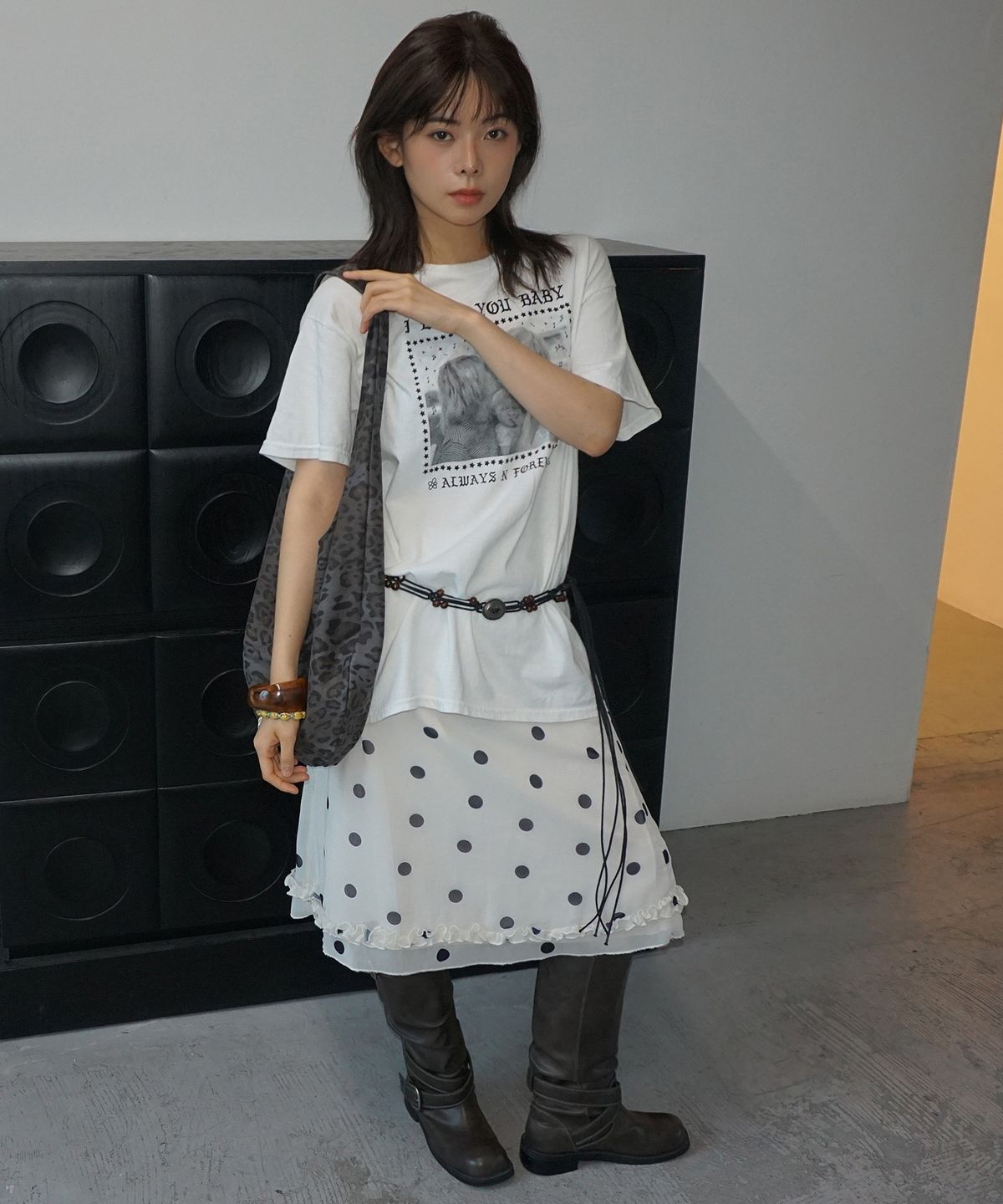 샐볼(SALBOL) FIG LEOPARD BAG [CHARCOAL BROWN]